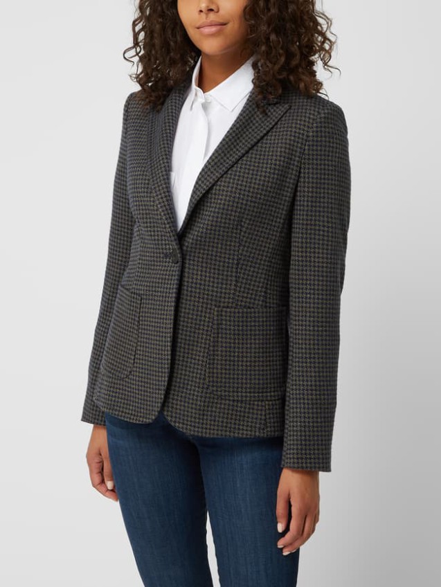 Discount Windsor Blazer Aus Jersey Mit Hahnentritt – Olivgrün 34