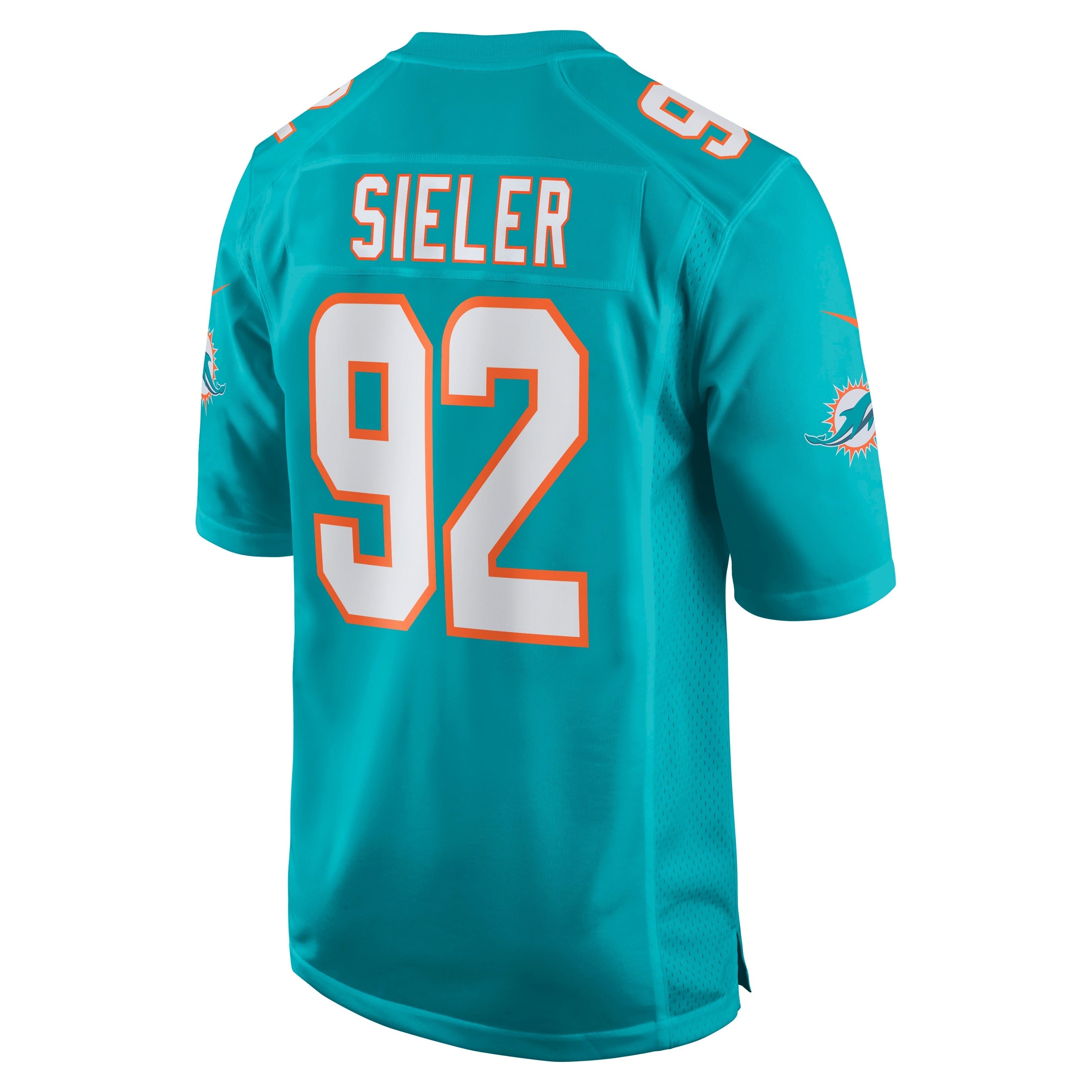 Men's Nike Zach Sieler Aqua Miami Dolphins Game Jersey