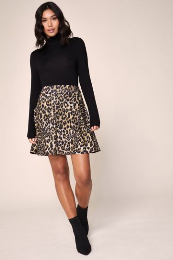 Discount Lipsy Black Jersey Skater Skirt Black Jersey