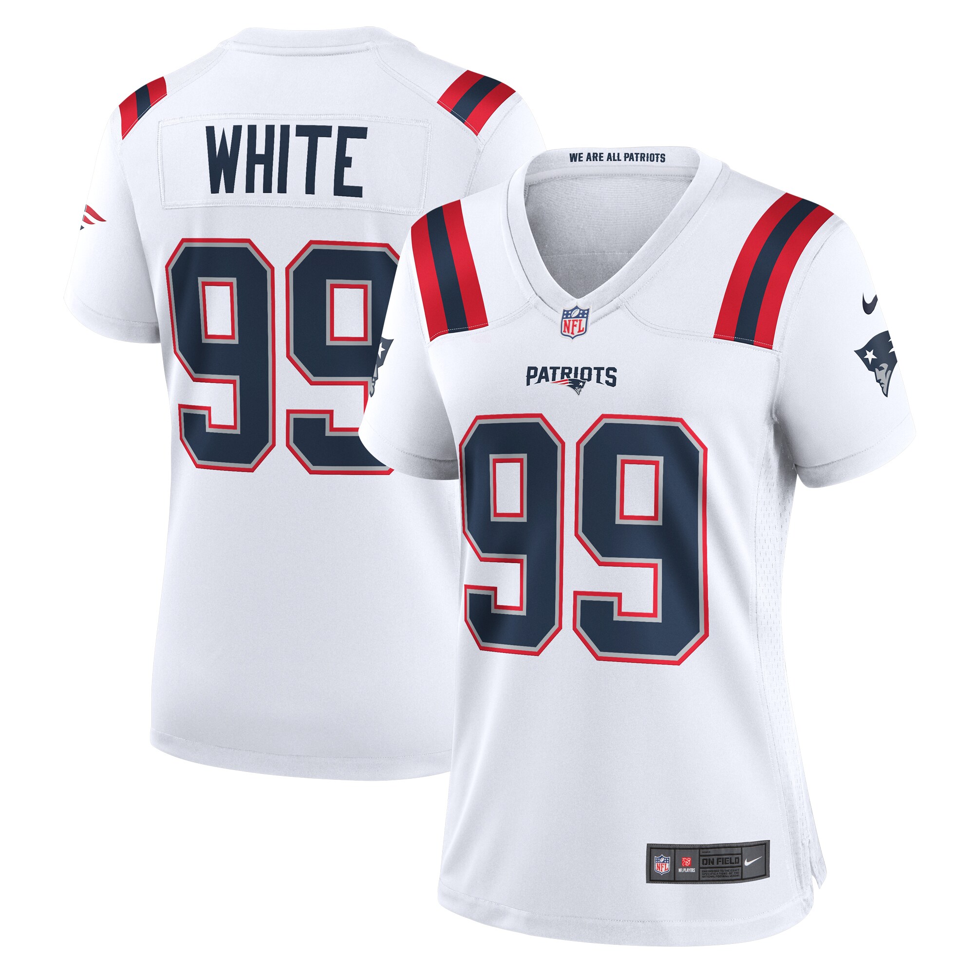 Keion White New England Patriots Nike Women's  Game Jersey -  White