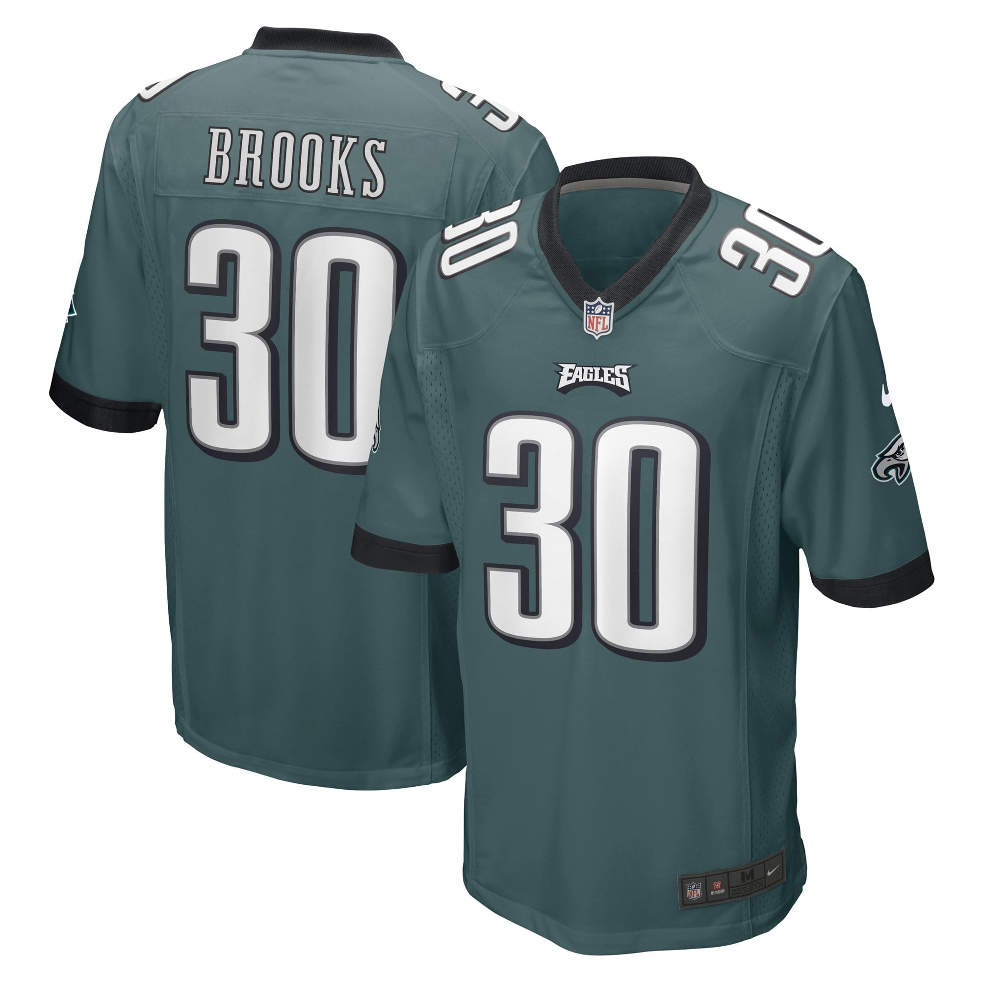 Men's Nike Kennedy Brooks Midnight Green Philadelphia Eagles Game Player Jersey