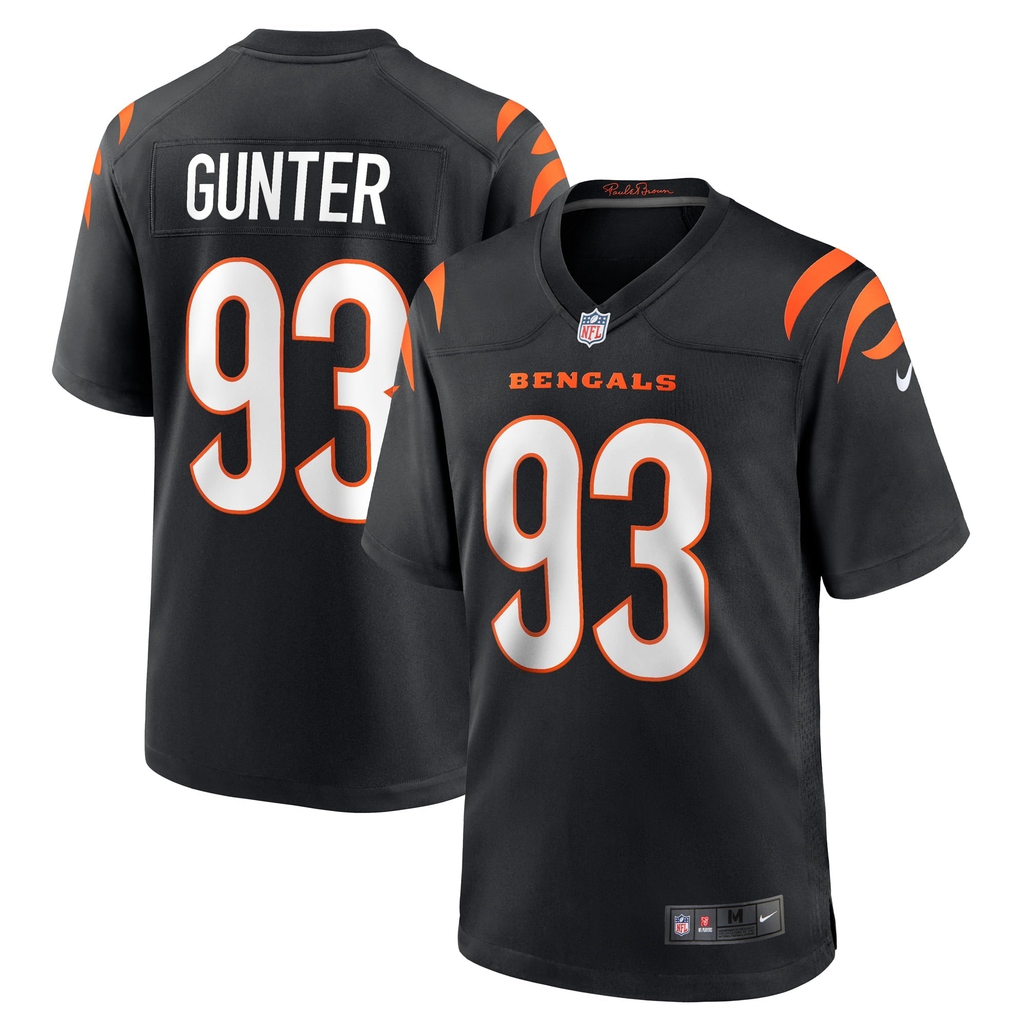 Men's Nike Jeffrey Gunter Black Cincinnati Bengals Game Player Jersey