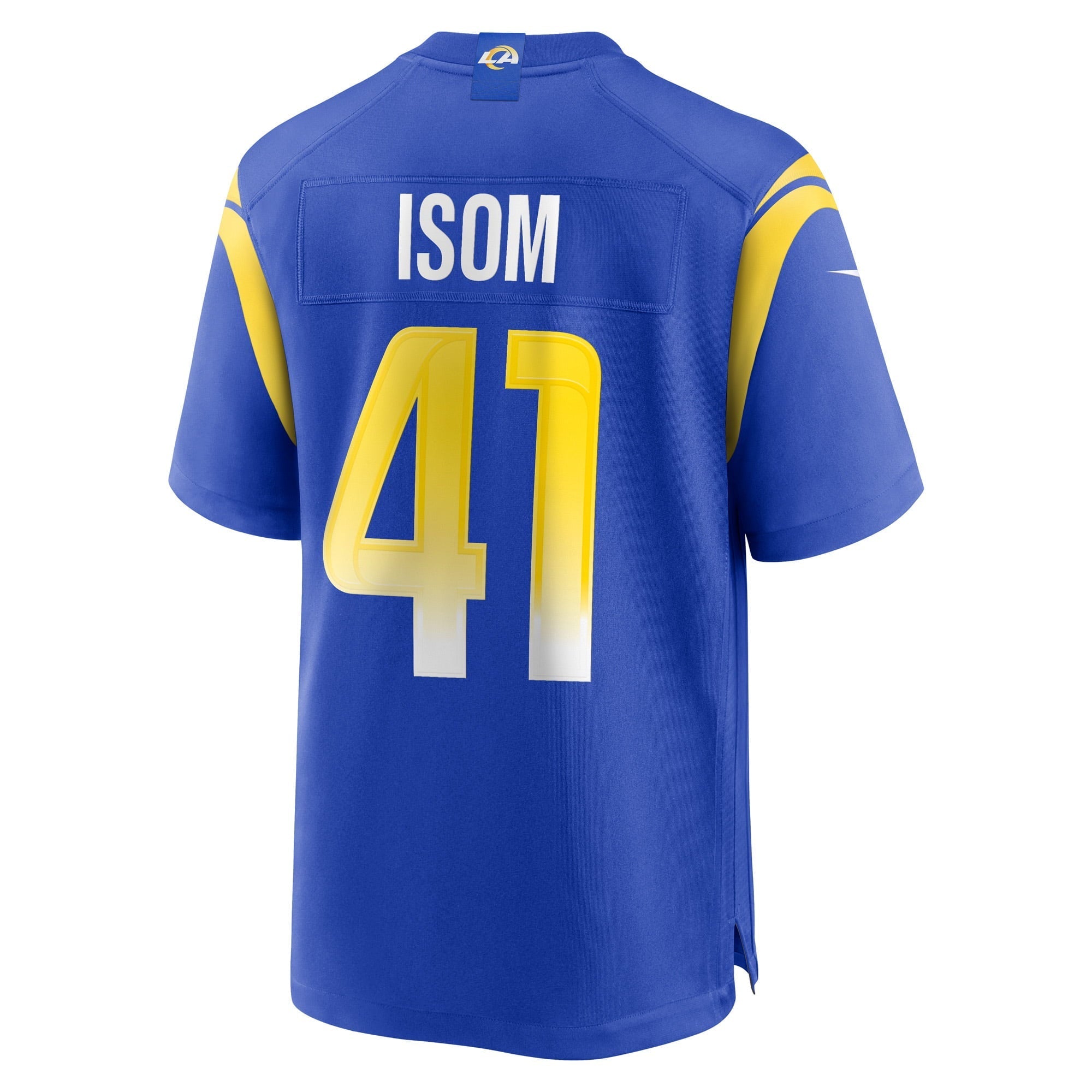 Men's Nike Dan Isom Royal Los Angeles Rams Game Player Jersey