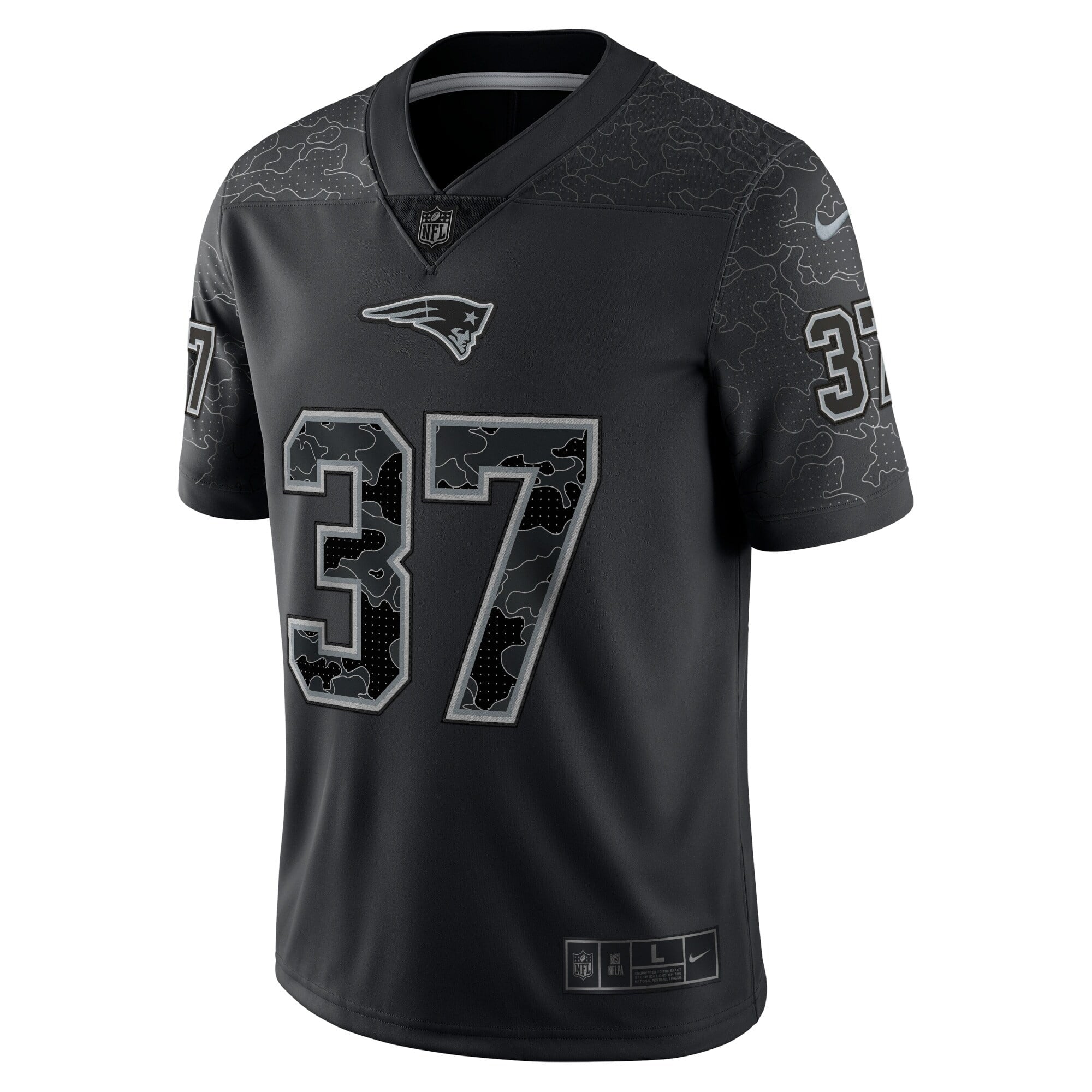 Men's Nike Damien Harris Black New England Patriots RFLCTV Limited Jersey