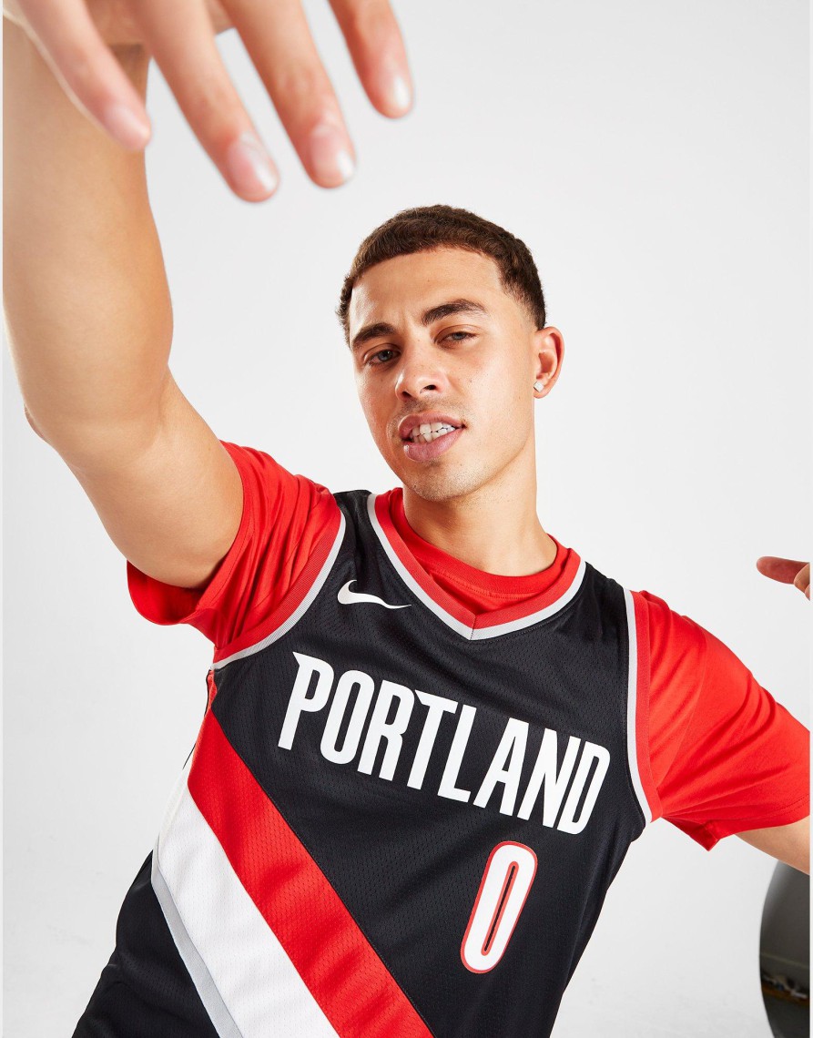 Outlet Nike NBA Portland Trail Blazers Lillard #0 Jersey Sort XS