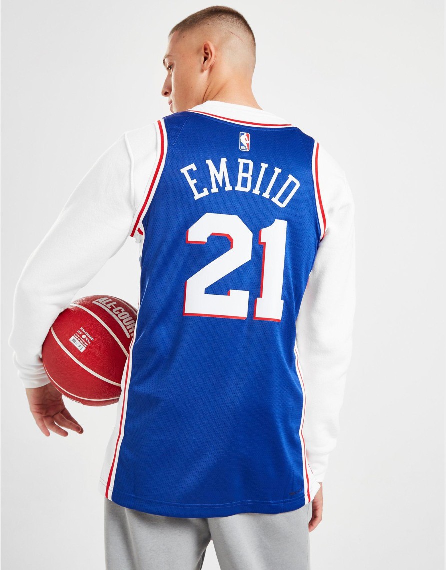 Discount Nike NBA Philadelphia 76ers Swingman Embiid #21 Jersey Blå XS