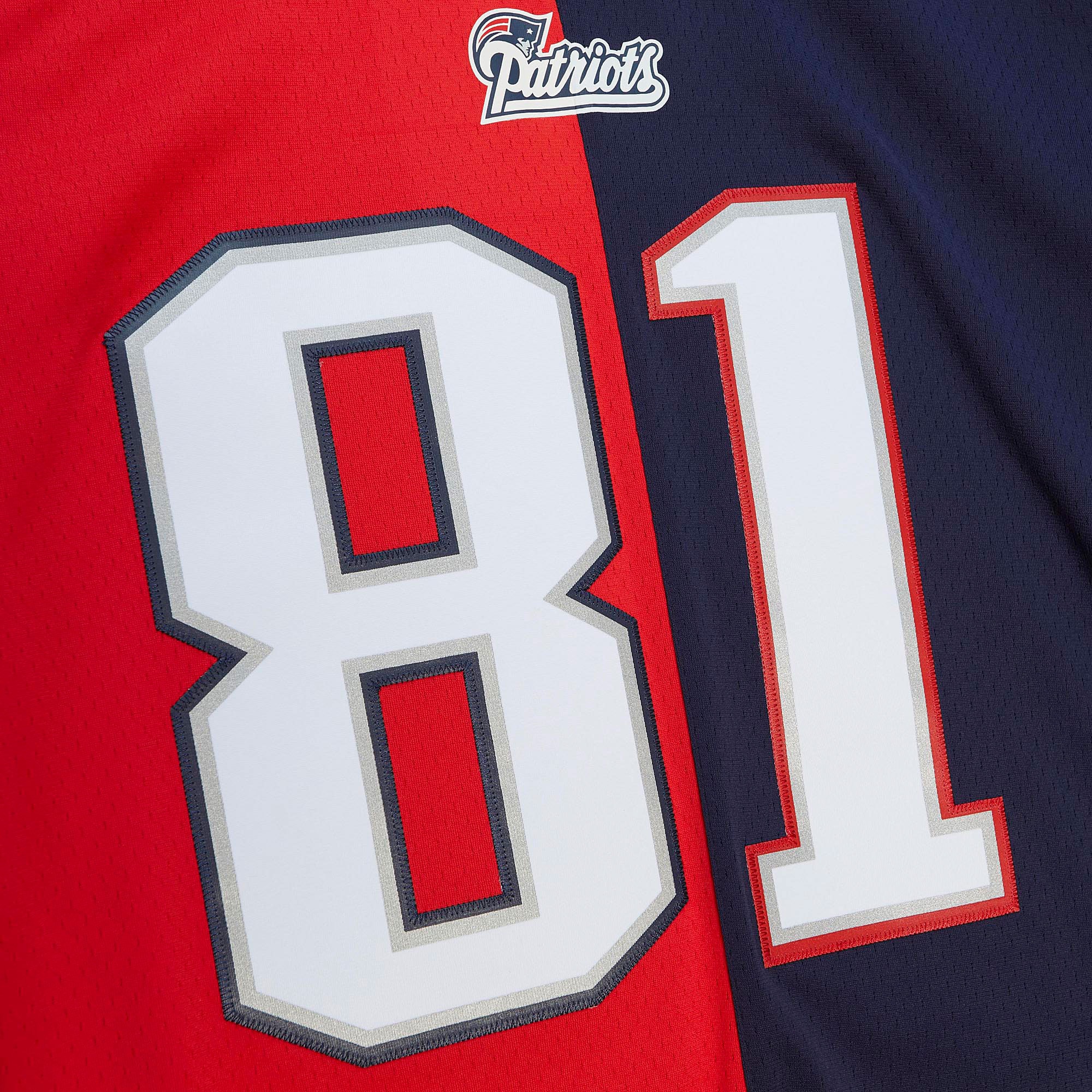 Randy Moss New England Patriots Mitchell & Ness 2007 Split Legacy Replica Jersey - Navy/Red