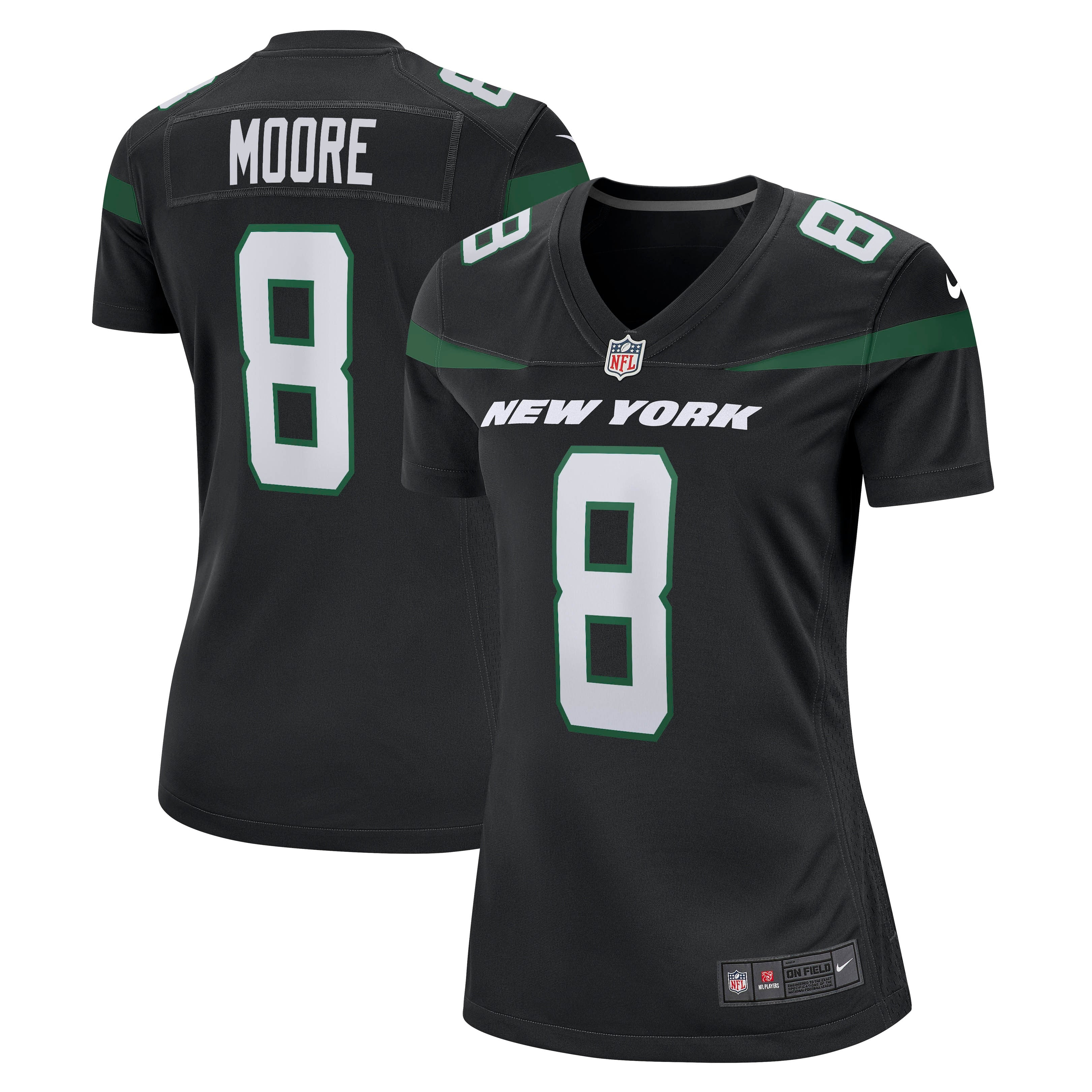 Women's Nike Elijah Moore Stealth Black New York Jets Game Jersey