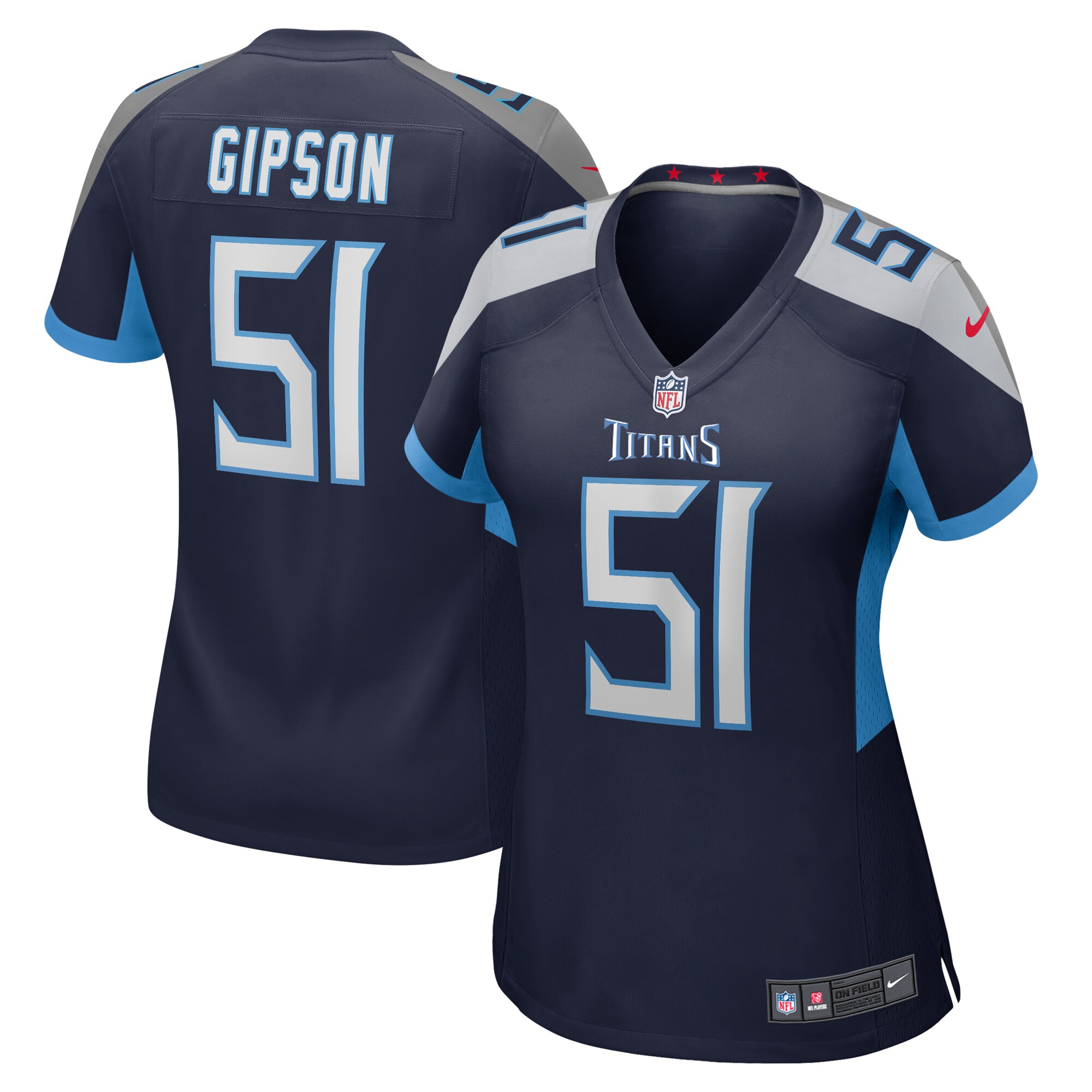 Trevis Gipson Tennessee Titans Nike Women's Team Game Jersey -  Navy