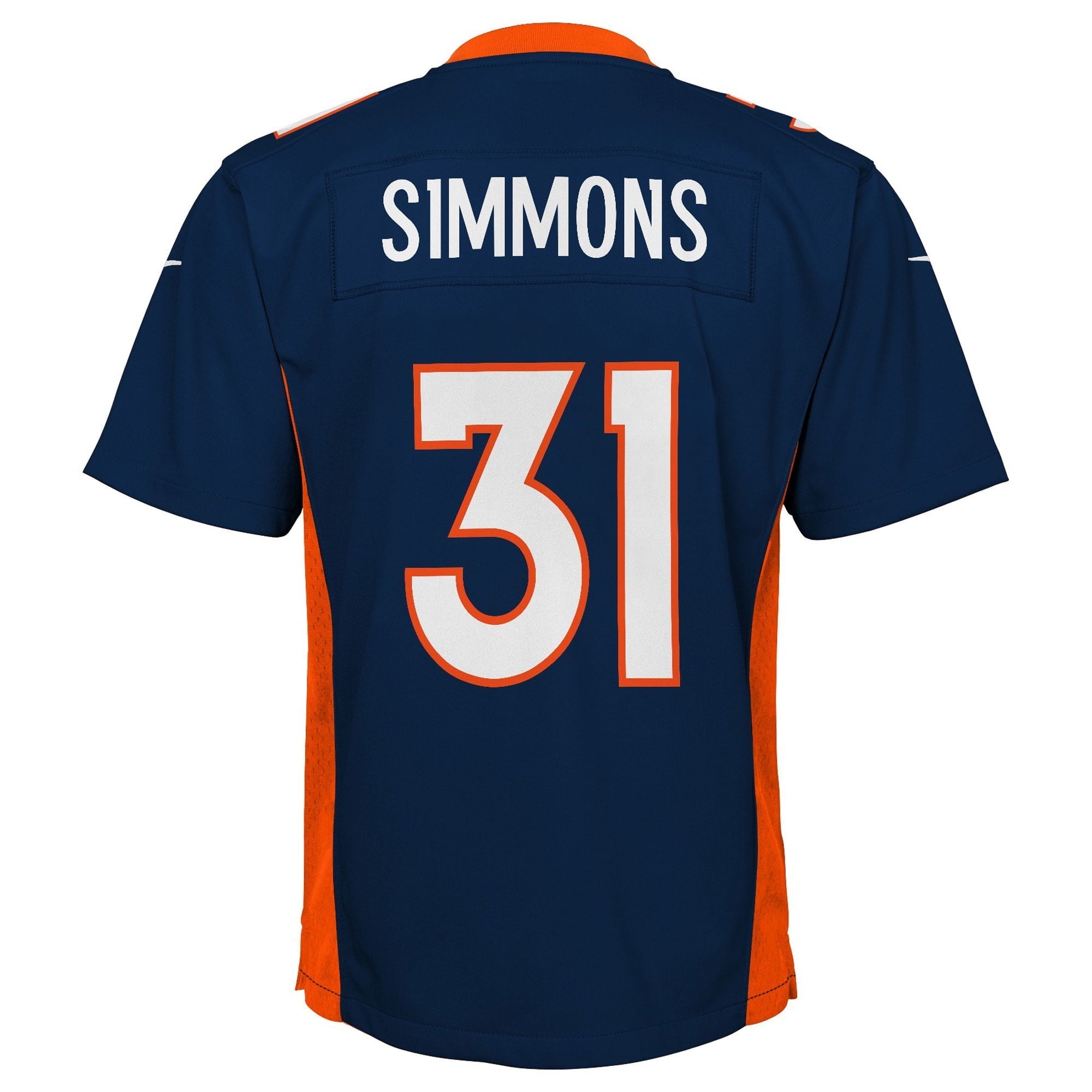 Youth Nike Justin Simmons Navy Denver Broncos Game Jersey