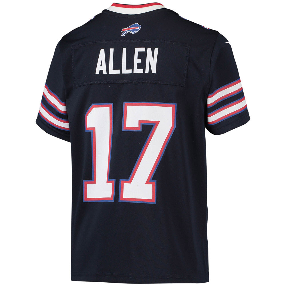 Youth Buffalo Bills Josh Allen Inverted Team Game Jersey Navy