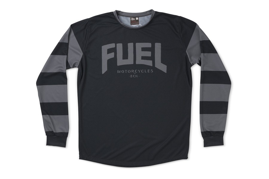 Sale FUEL MOTORCYCLES FUEL – “Grey Strips” Enduro Jersey Long Sleeve T’s S