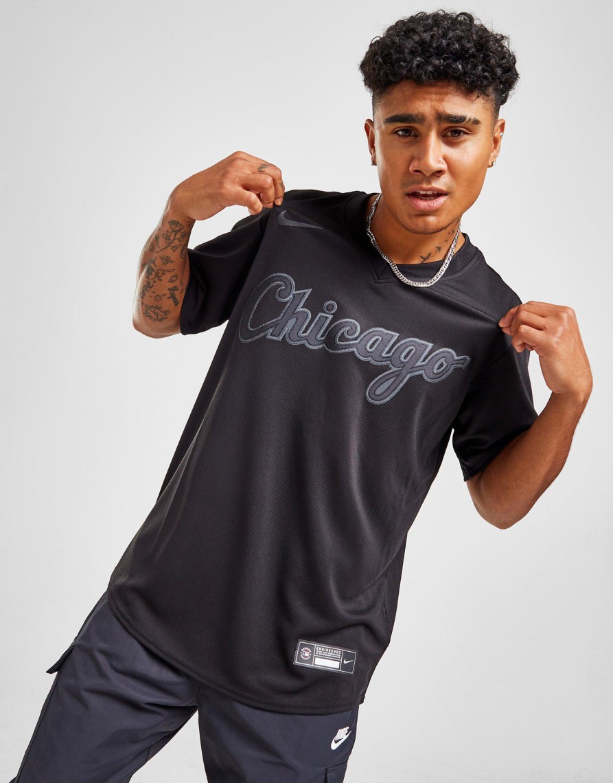 Discount Nike MLB Chicago White Sox Triple Black Jersey Sort S