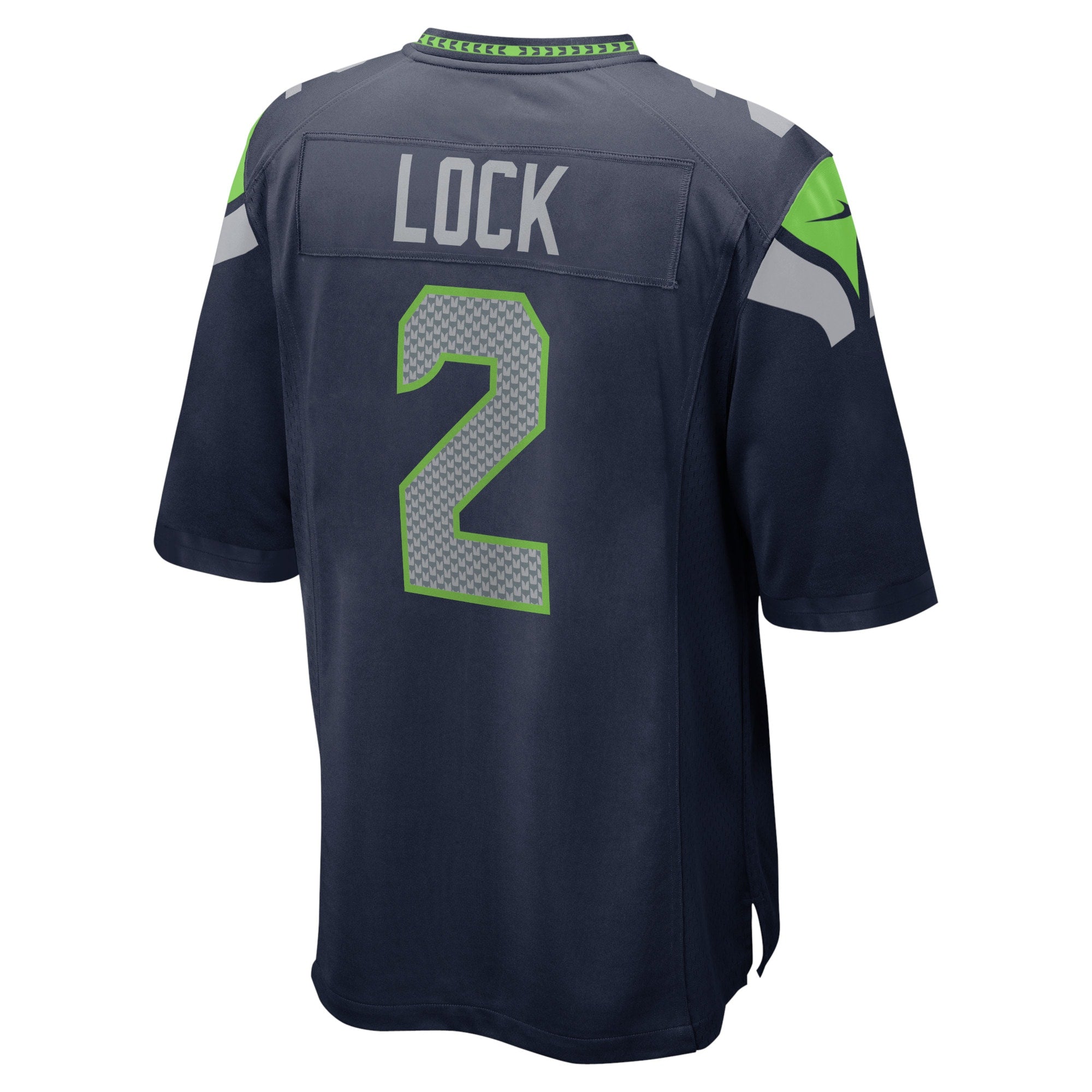 Men's Nike Drew Lock College Navy Seattle Seahawks Game Jersey
