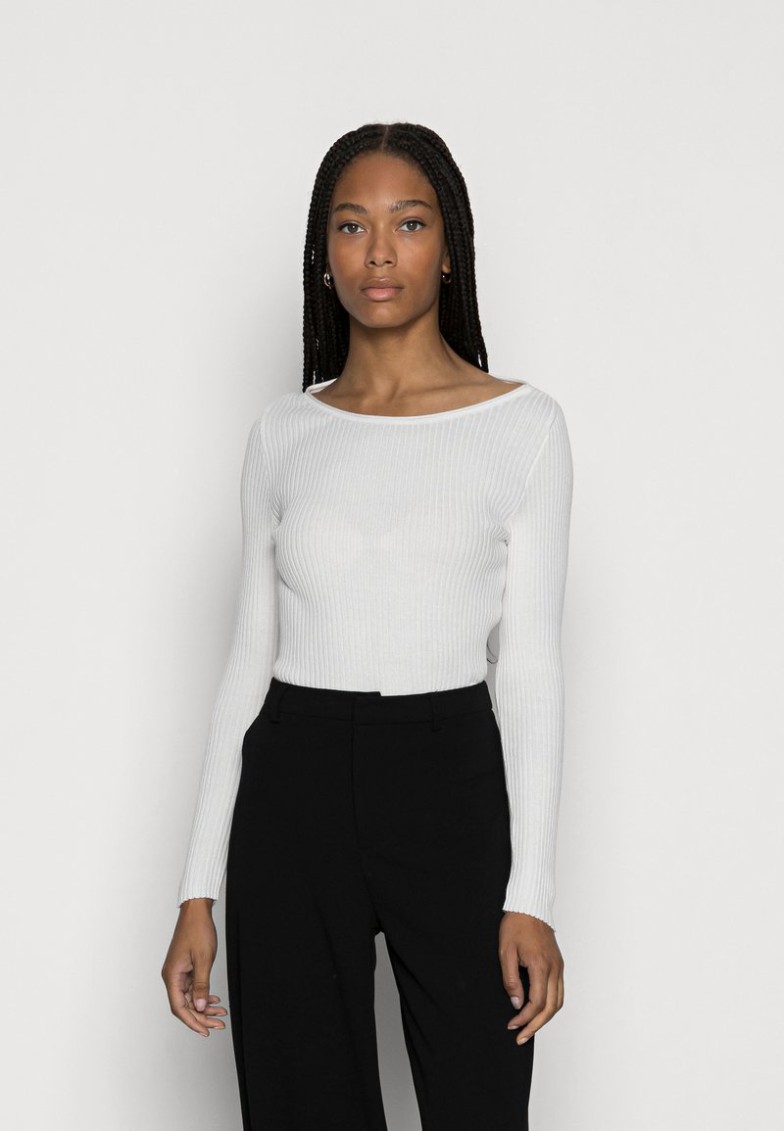 Clearance Anna Field BOATNECK JUMPER – Jersey De Punto – White, Mujer L