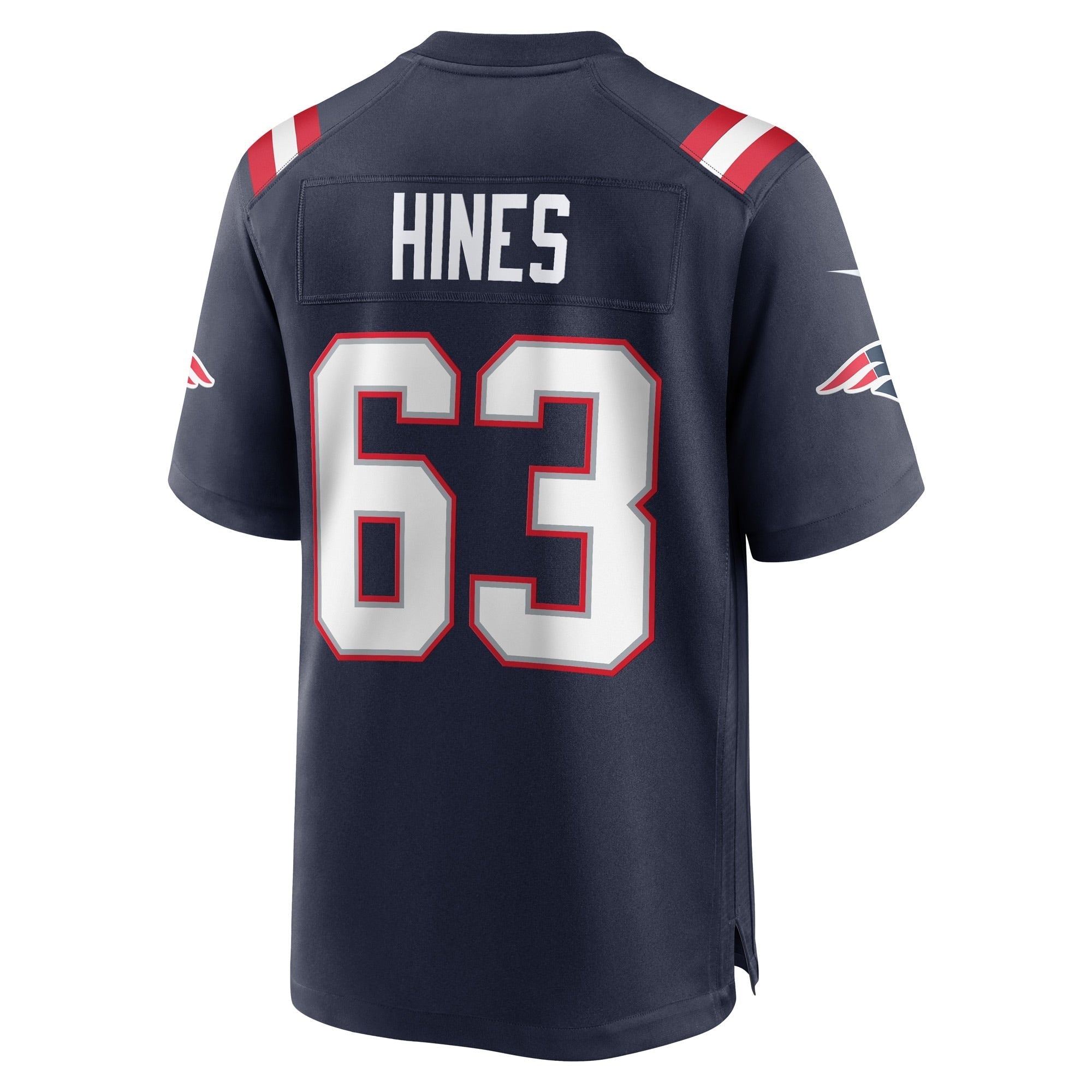 Men's Nike Chasen Hines Navy New England Patriots Game Player Jersey