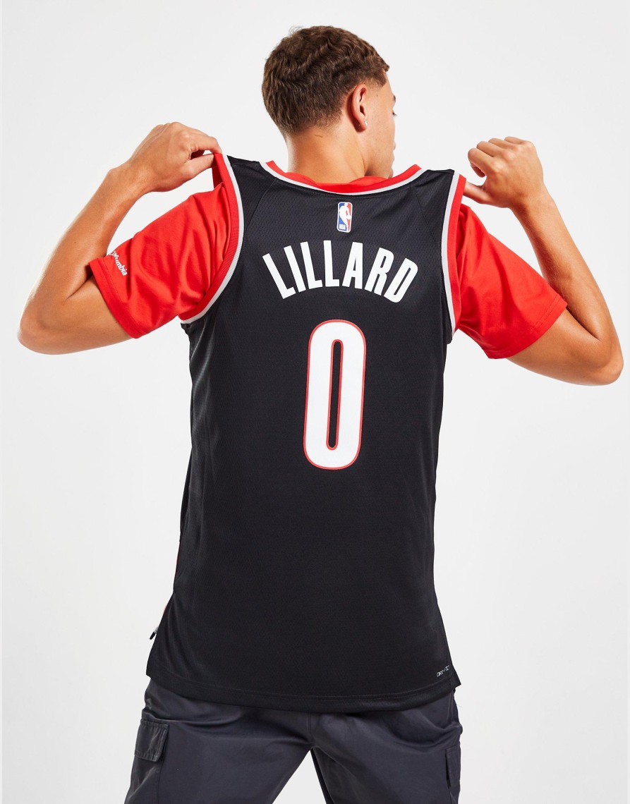 Outlet Nike NBA Portland Trail Blazers Lillard #0 Jersey Sort XS