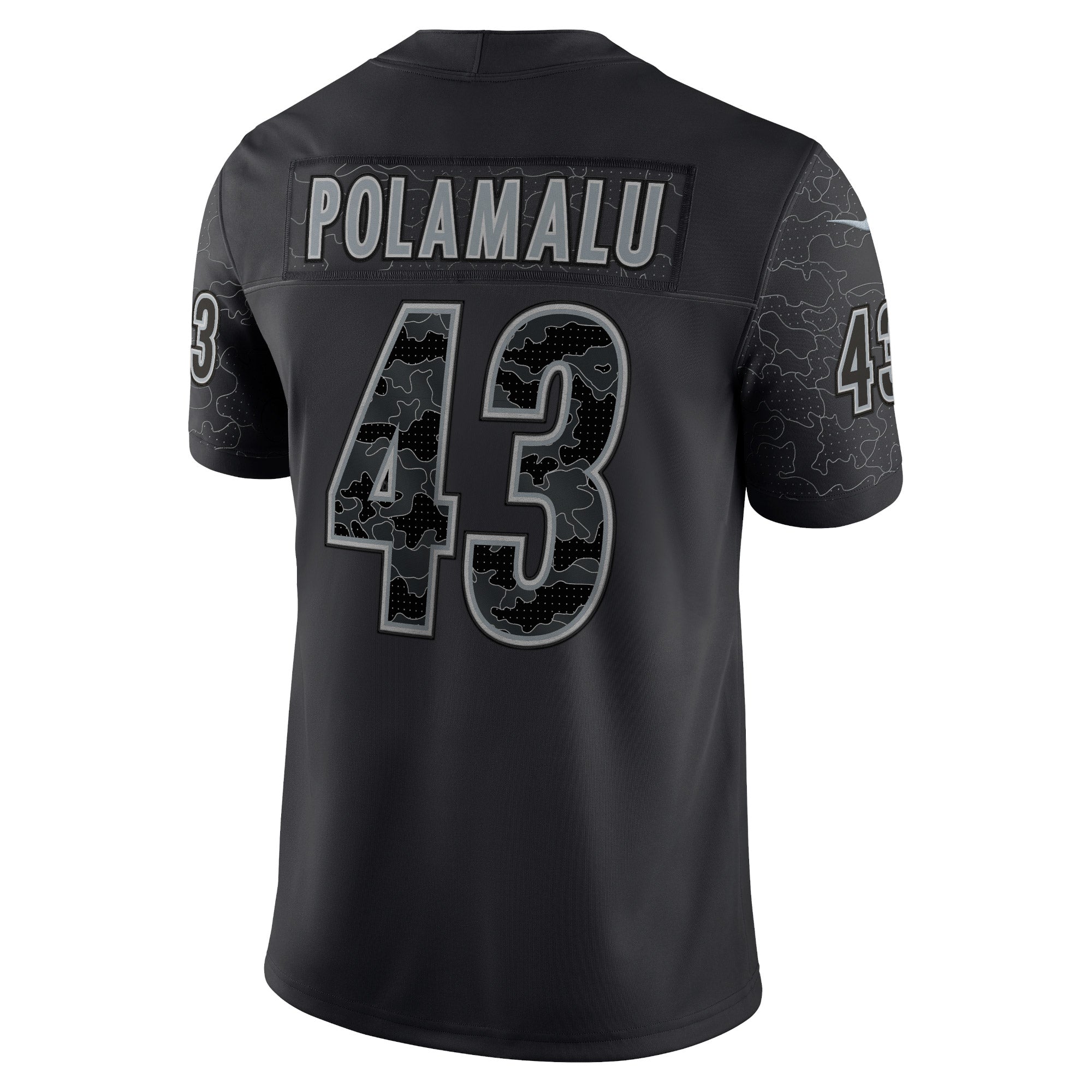 Men's Nike Troy Polamalu Black Pittsburgh Steelers Retired Player RFLCTV Limited Jersey