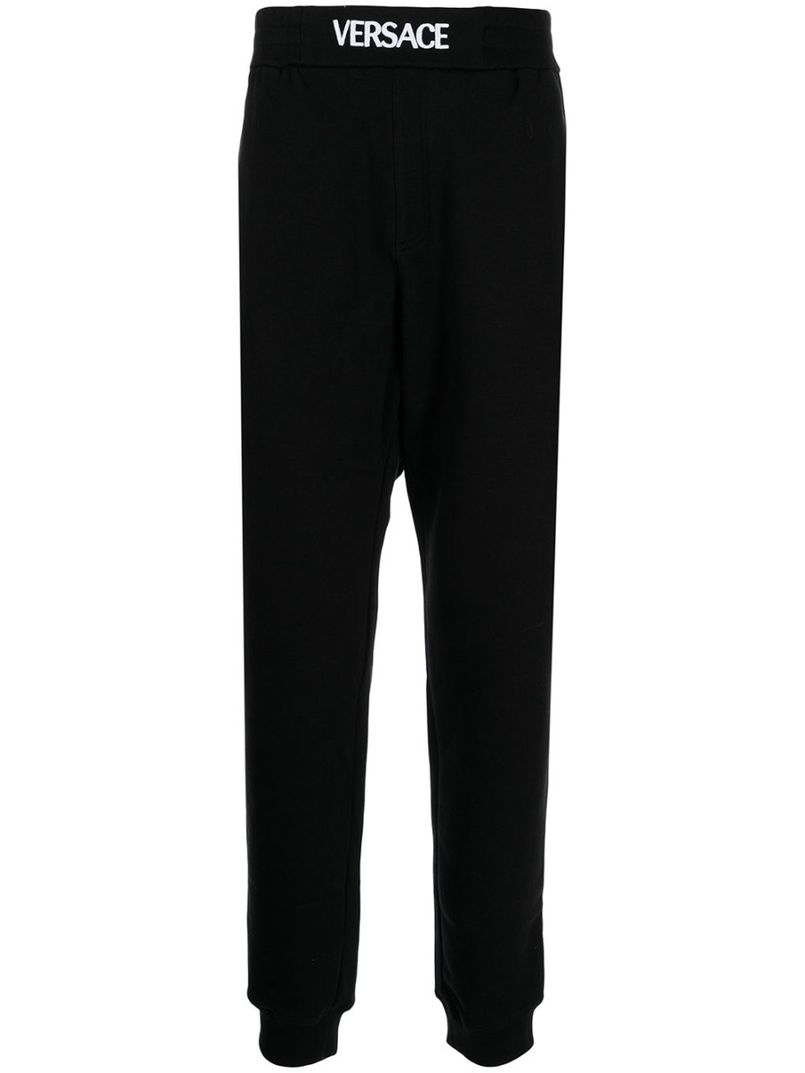 Discount Versace Logo waistband jersey track pants XS