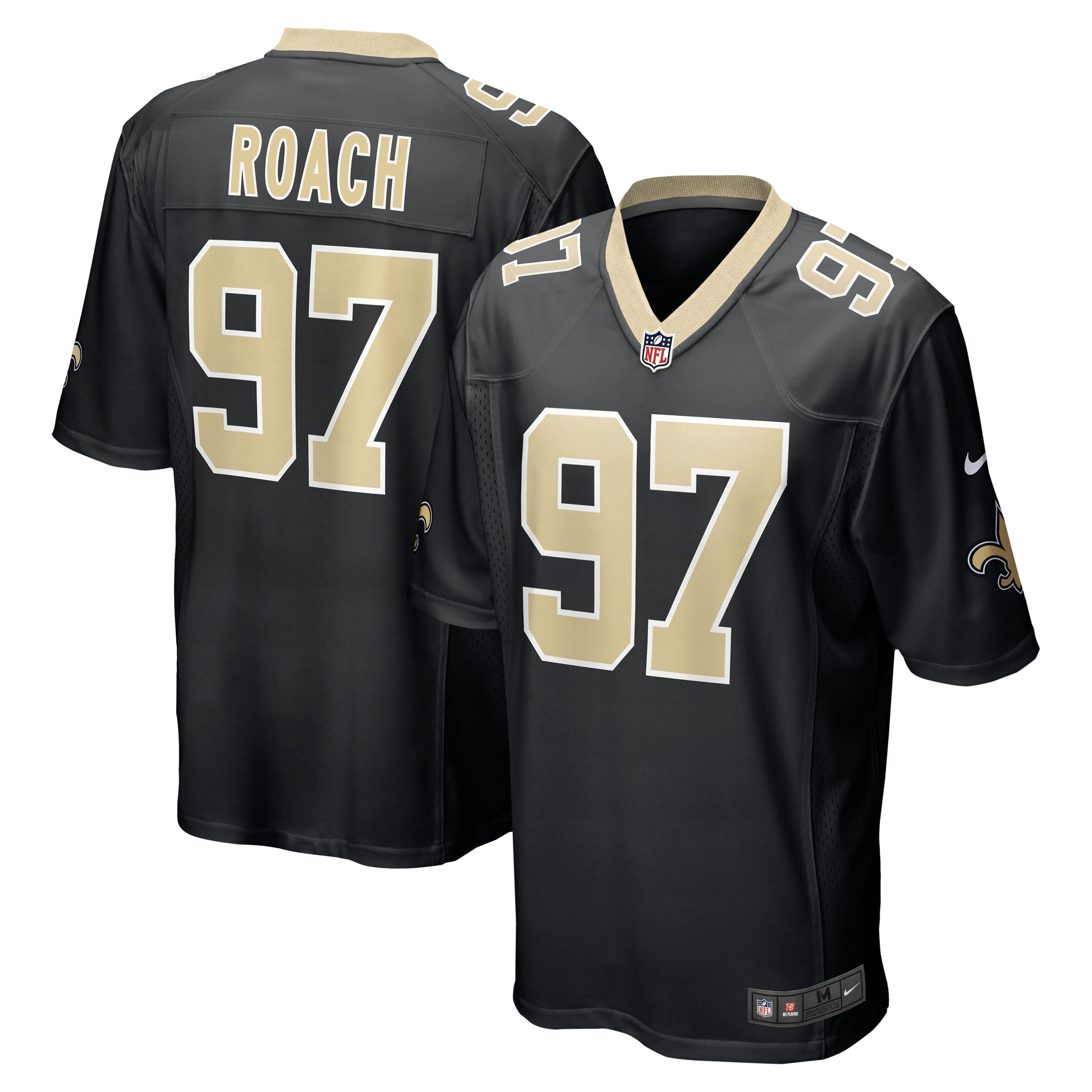 Men's Nike Malcolm Roach Black New Orleans Saints Team Game Jersey