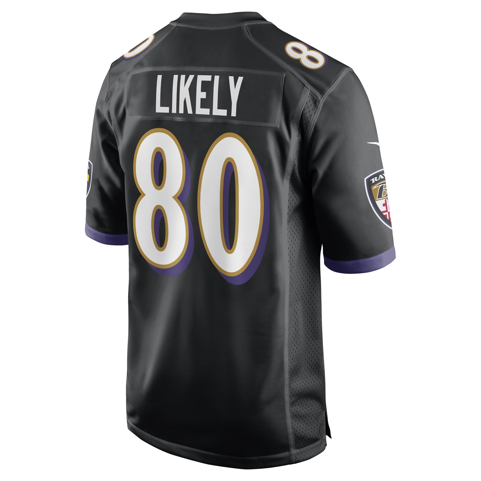 Men's Nike Isaiah Likely Black Baltimore Ravens Alternate Game Jersey