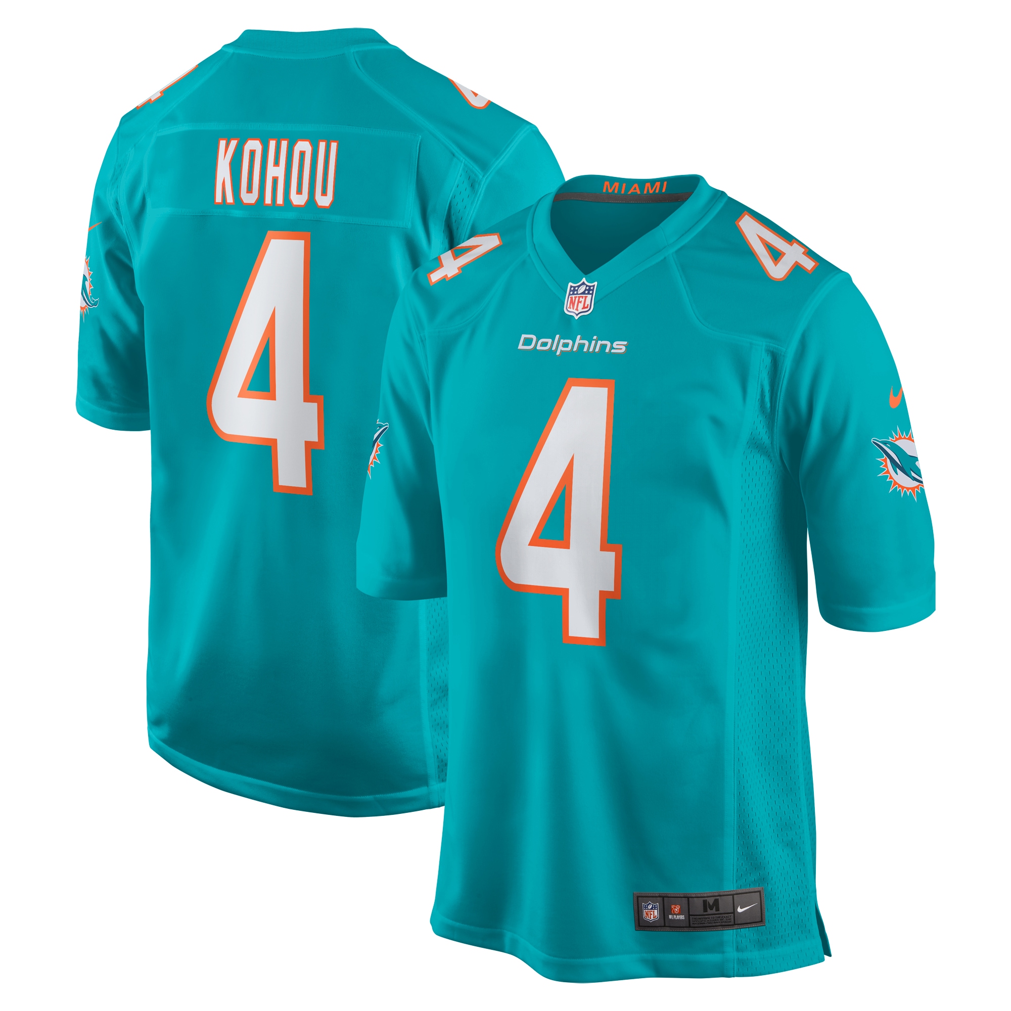 Kader Kohou Miami Dolphins Nike Game Player Jersey - Aqua