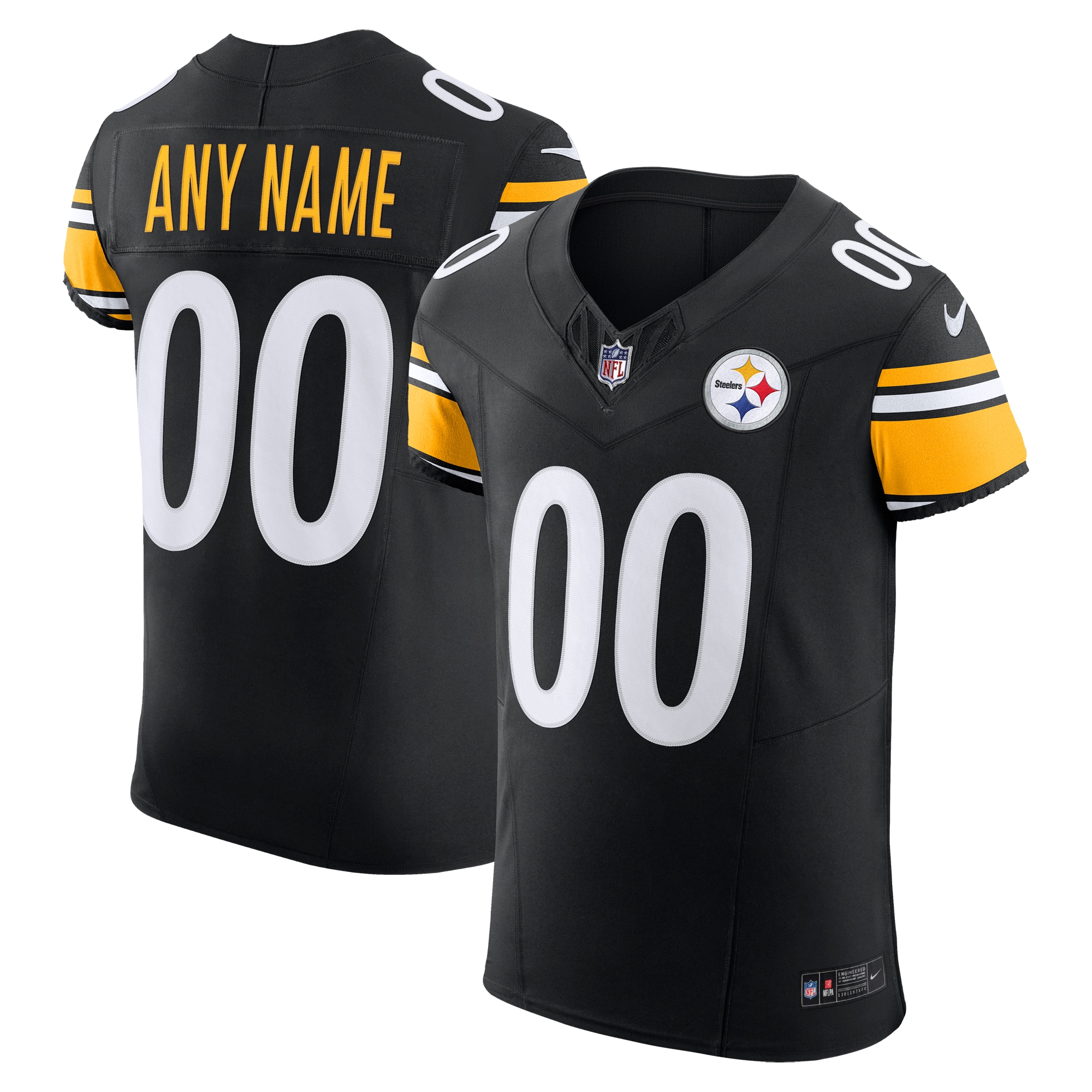 Pittsburgh Steelers Nike Vapor F.U.S.E. Elite Custom Jersey - Black