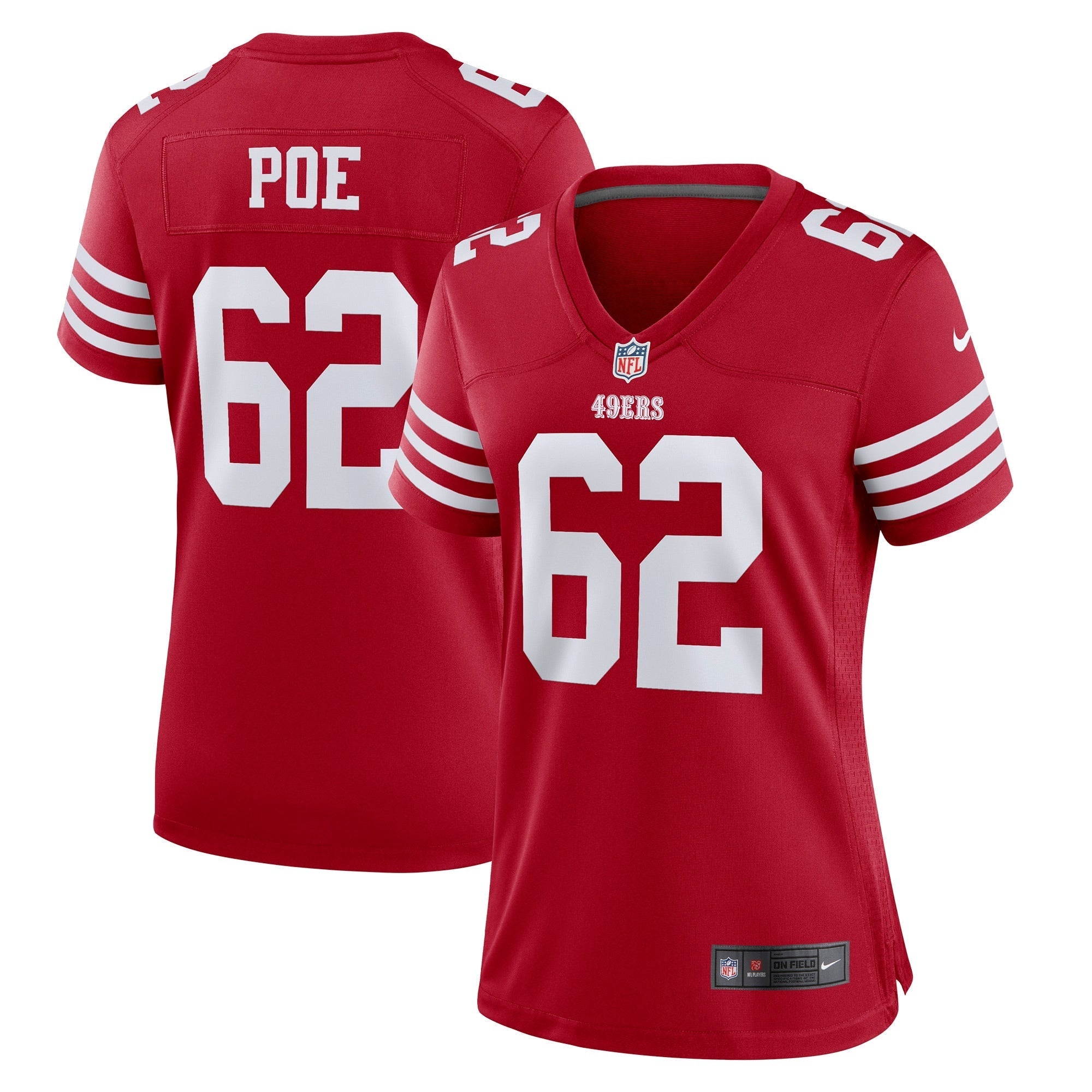 Women's Nike Jason Poe Scarlet San Francisco 49ers Game Player Jersey
