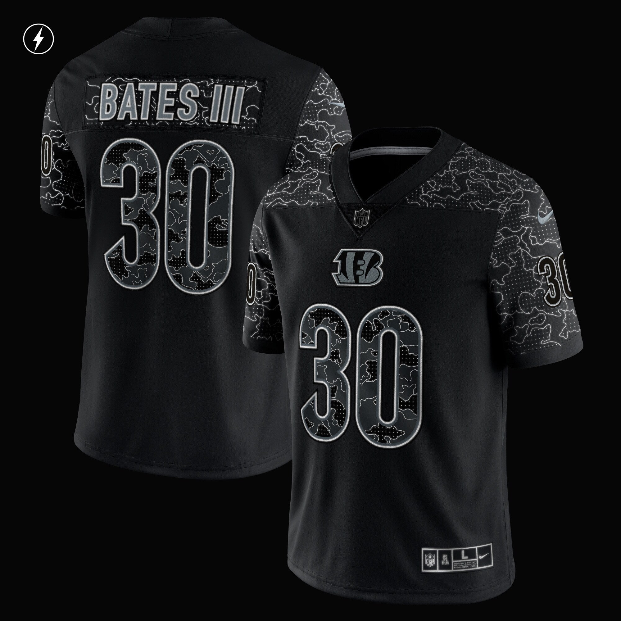 Men's Nike Jessie Bates III Black Cincinnati Bengals RFLCTV Limited Jersey
