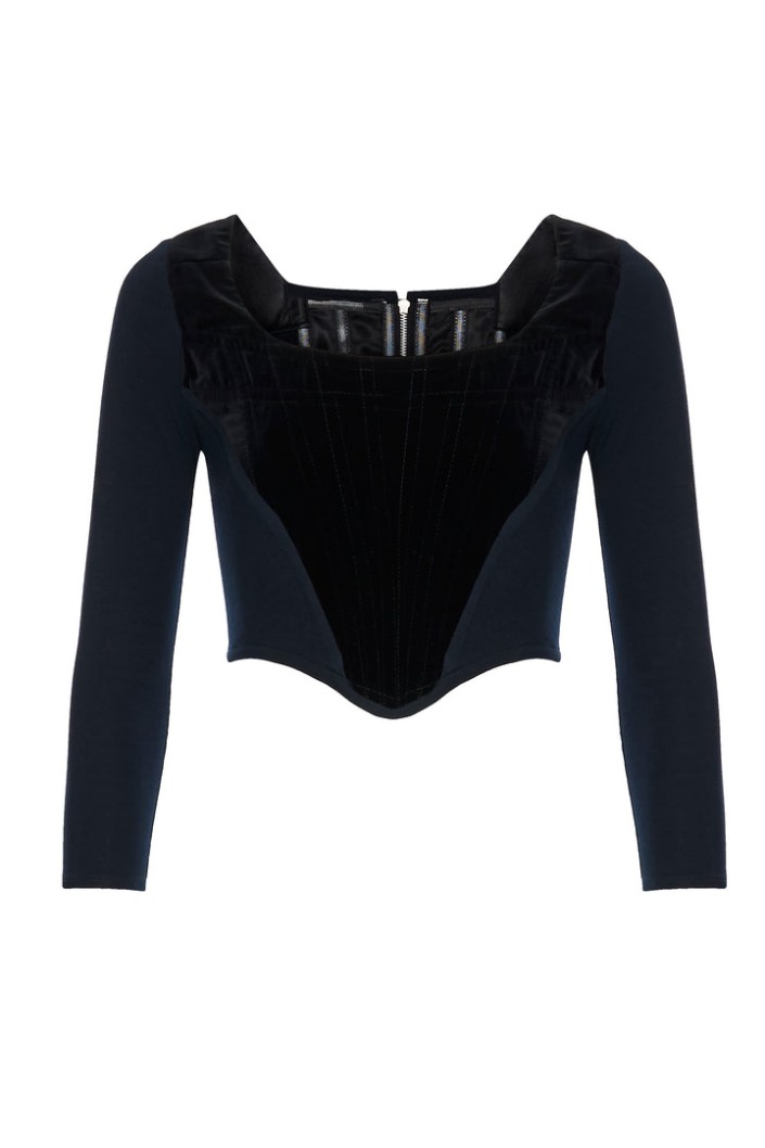 Outlet Annie’s Archive 1990s Vivienne Westwood Black Velvet And Jersey Long Sleeved Corset. Rent: £155/Day