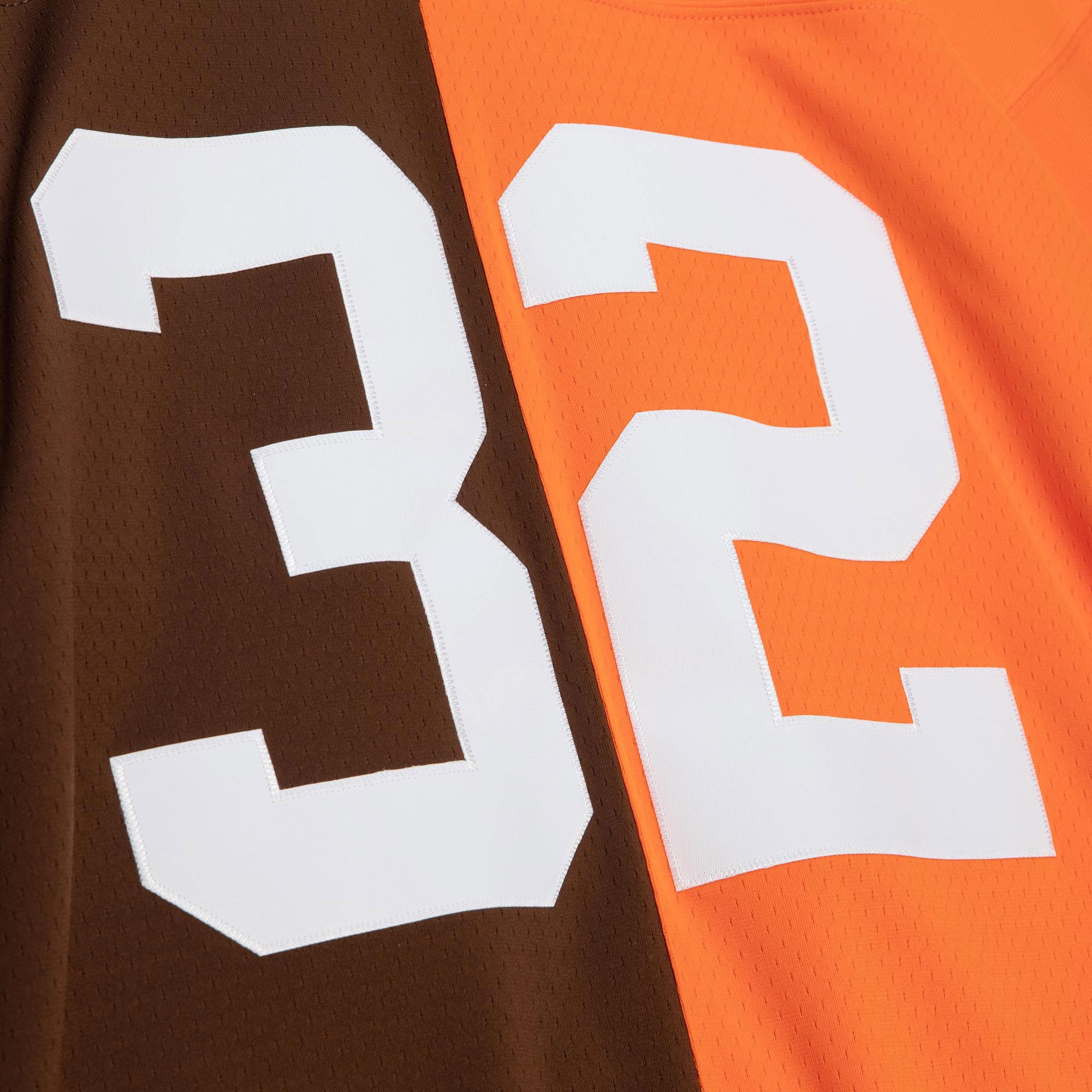 Jim Brown Cleveland Browns Mitchell & Ness 1963 Split Legacy Replica Jersey - Orange/Brown