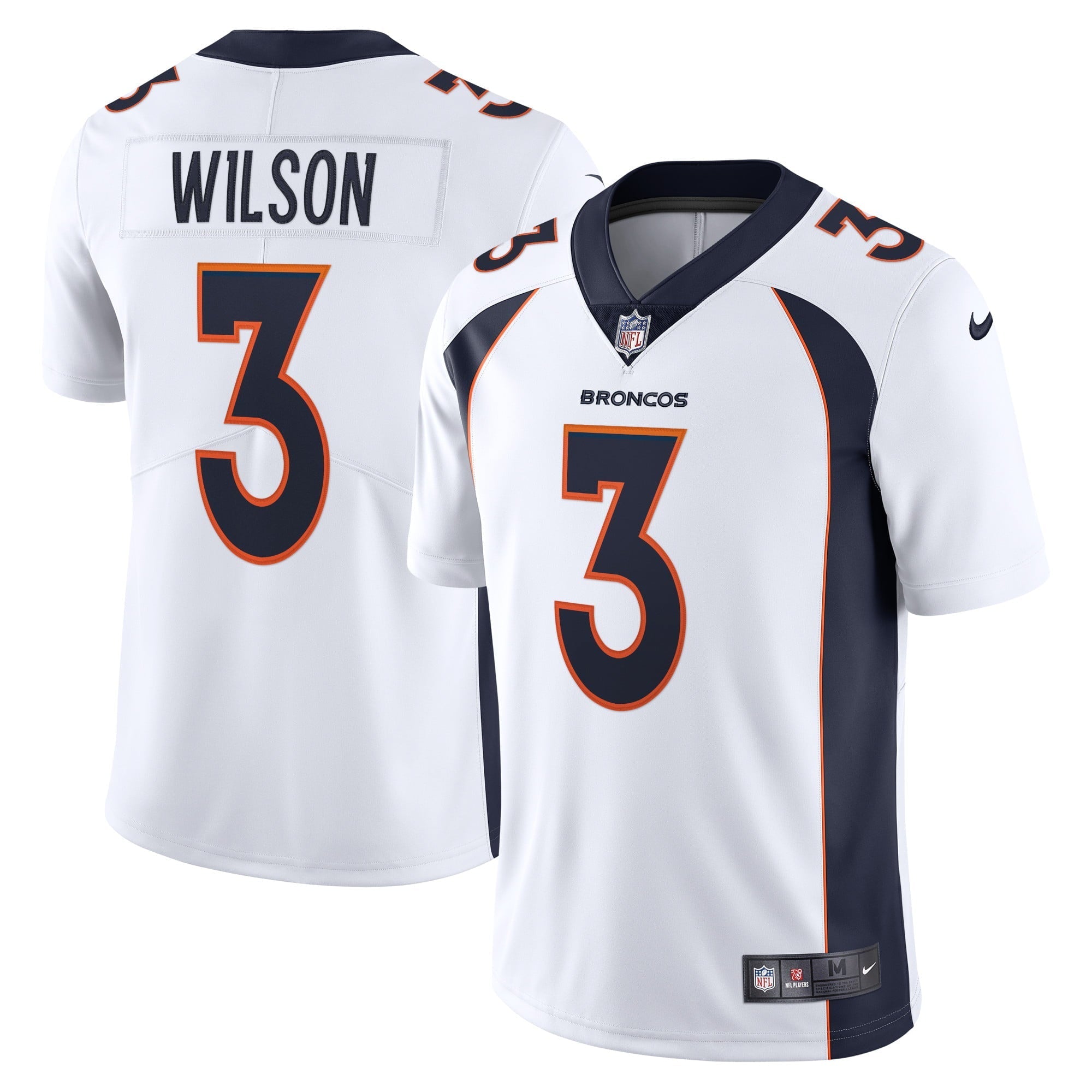 Men's Nike  Russell Wilson  White Denver Broncos Team Vapor Limited Jersey