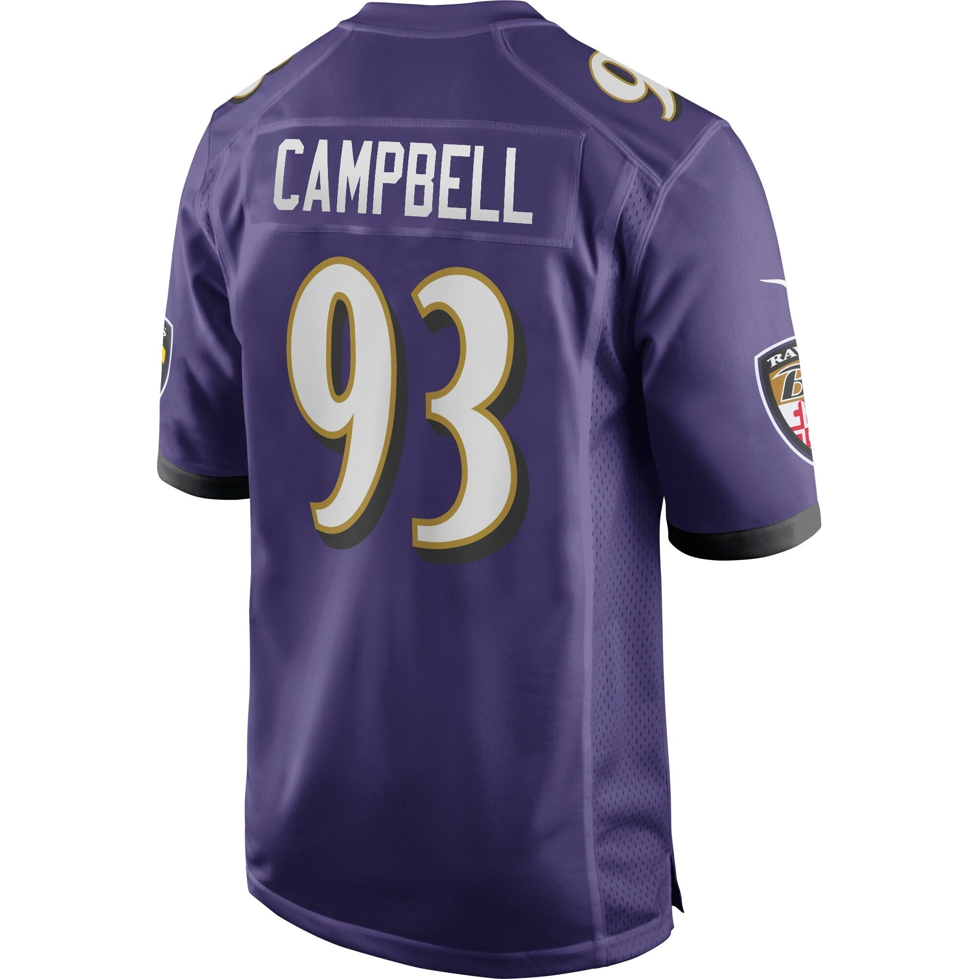 Men's Nike Calais Campbell Purple Baltimore Ravens Game Player Jersey