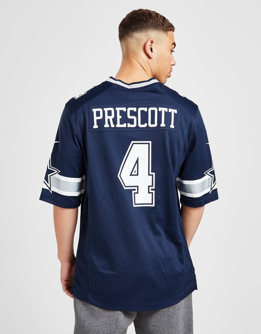 Outlet Nike NFL Dallas Cowboys Prescott #4 Game Jersey Blå S