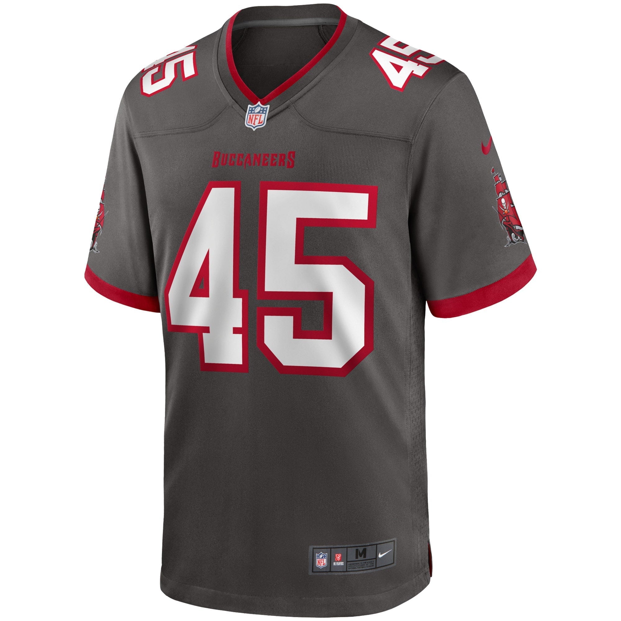Men's Nike Devin White Pewter Tampa Bay Buccaneers Game Jersey