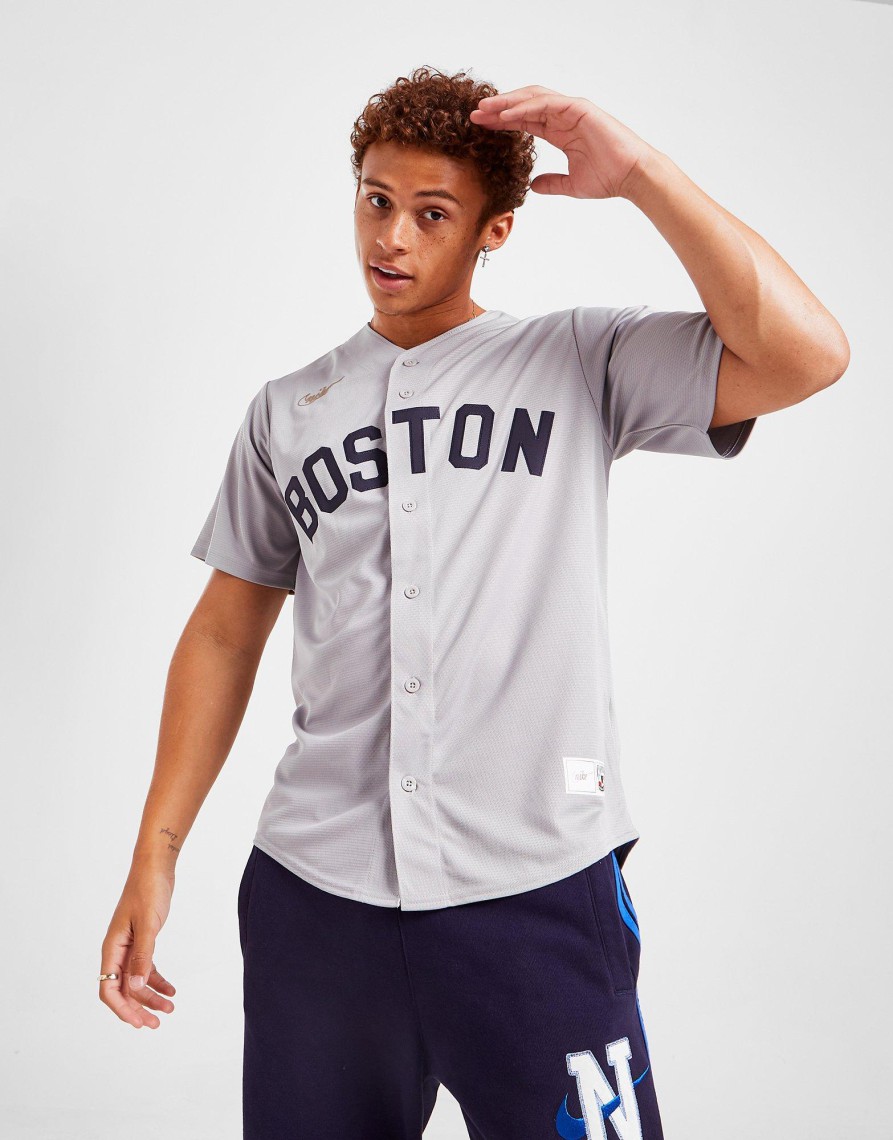 Outlet Nike MLB Boston Red Sox Cooperstown Jersey Grå S