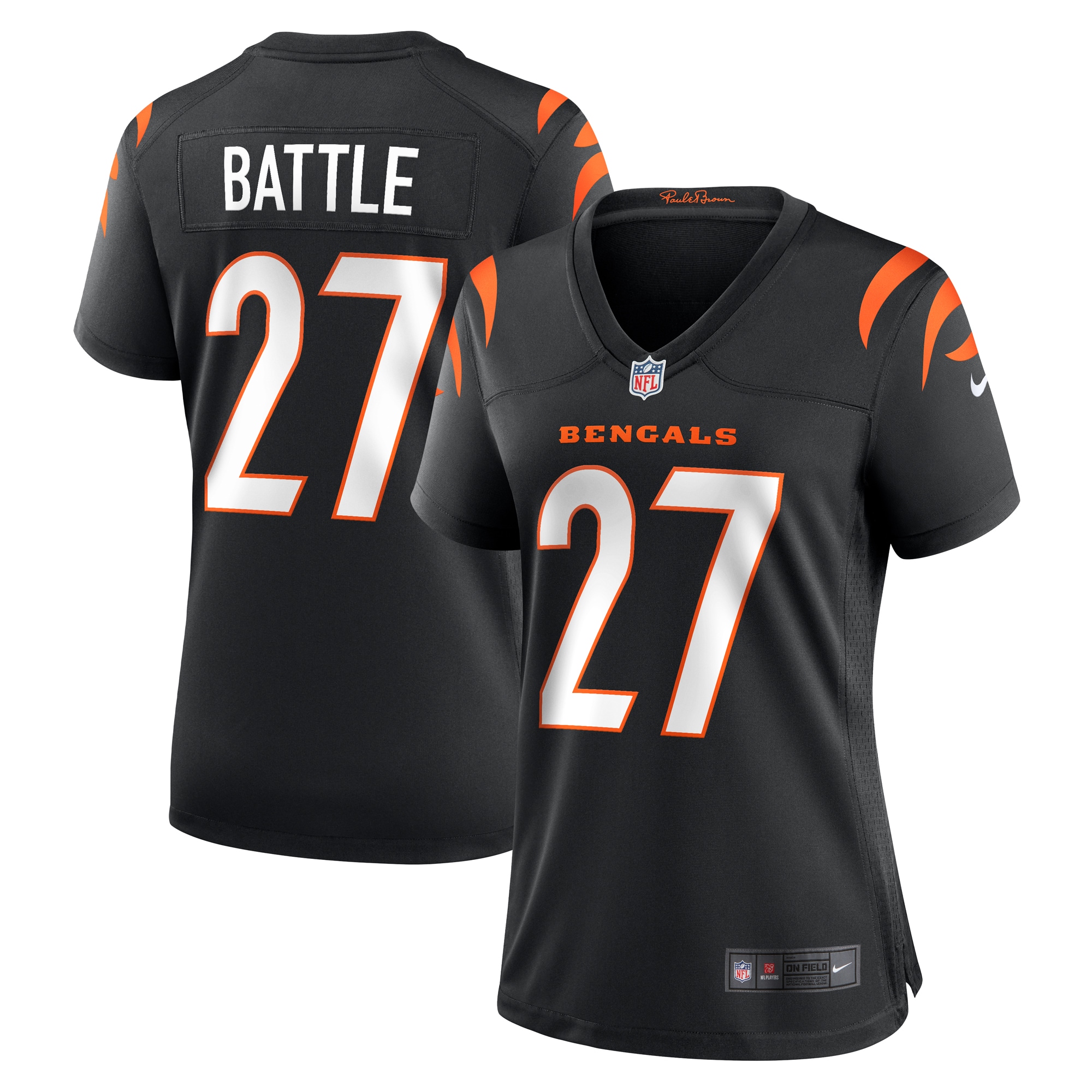 Jordans Battle Cincinnati Bengals Nike Women's Team Game Jersey -  Black