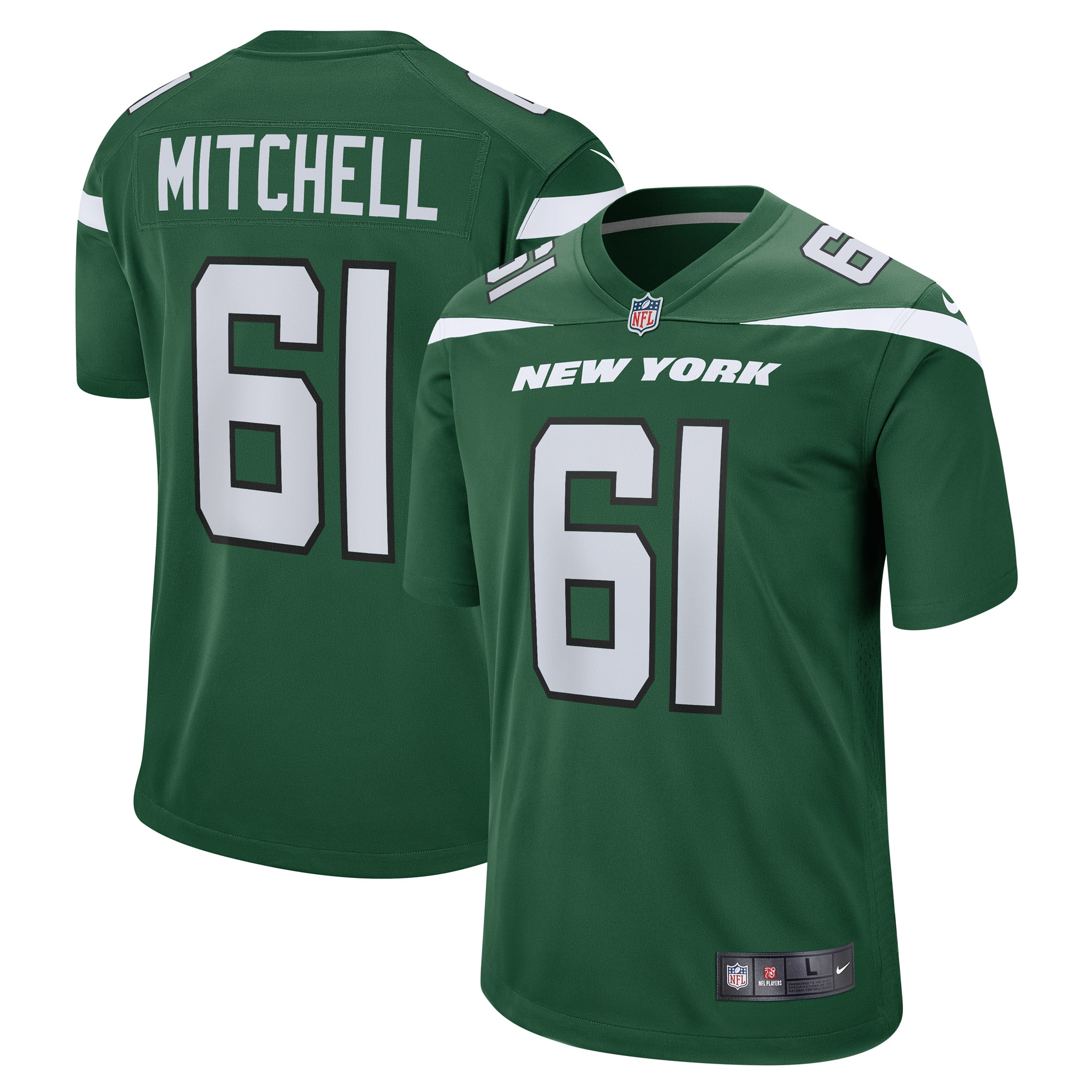 Max Mitchell New York Jets Nike Game Player Jersey - Gotham Green