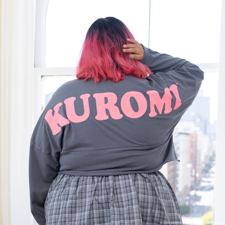 Sale Kuromi JapanLA Cropped Spirit Jersey BLACK