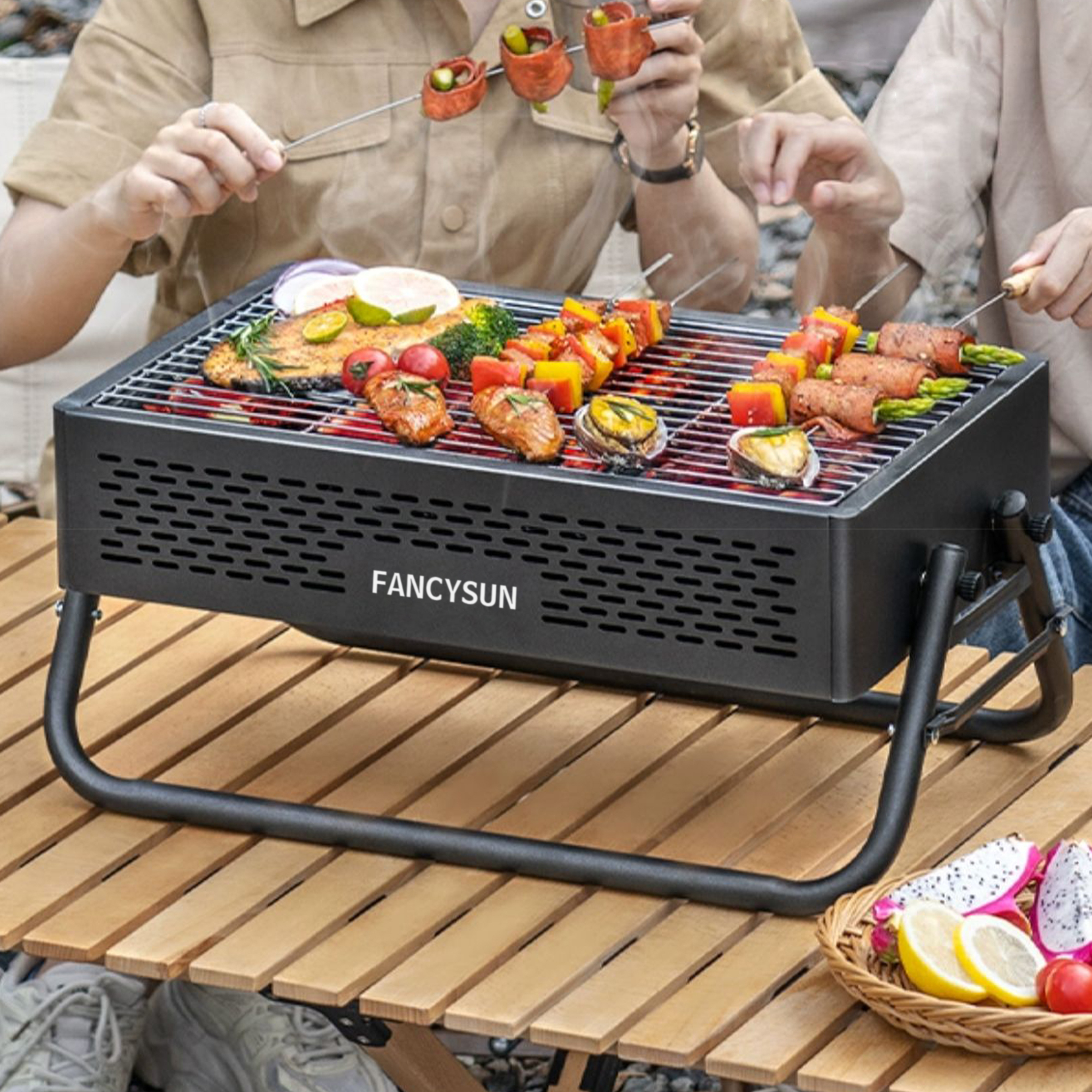 Charcoal BBQ Grill Portable Korean-Style Barbecue, Perfect For Outdoor Camping, Home Cooking, And Tea Gatherings