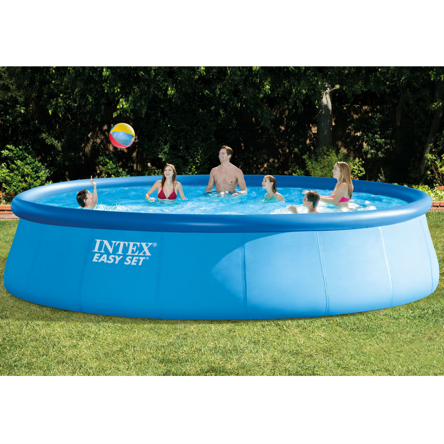 Intex 18 x 48 easy set above ground swimming pool with filter pump