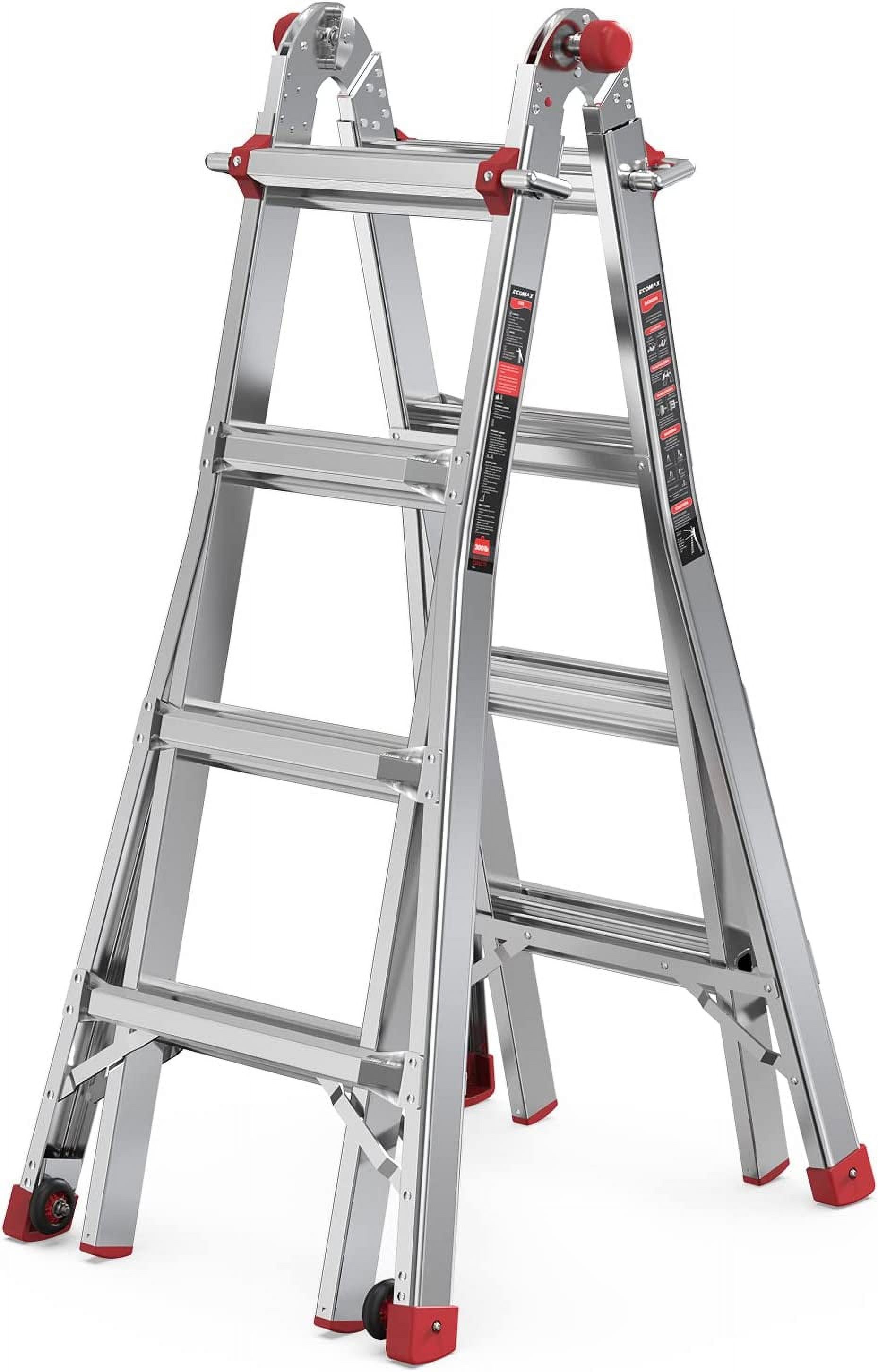 Multifunction Telescoping Ladder, Aluminum Extension Ladder with 2 ...