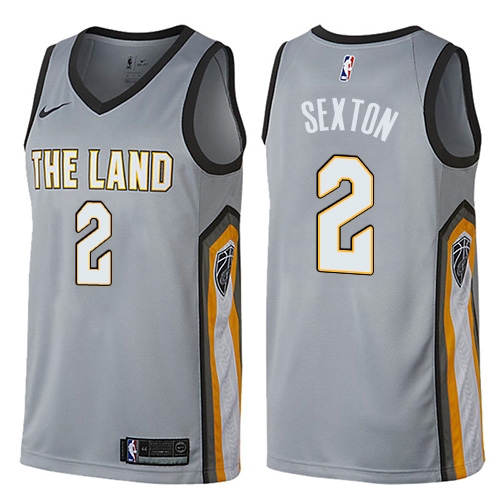 Nike Cleveland Cavaliers #2 Collin Sexton Gray NBA Swingman City Edition Jersey Mens