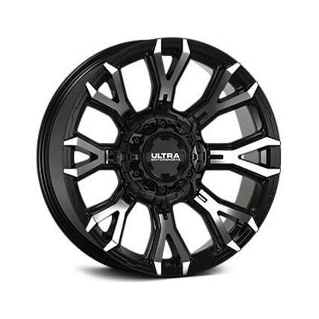 20 x 10 in. 6 x 135 mm Bolt Pattern 106.1 mm Hub Diamond Cut Face & Clear Coat Wheel, Gloss Black - 25 Offset
