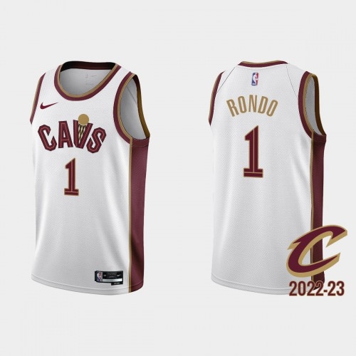 Nike Cleveland Cavaliers #1 Rajon Rondo White Mens NBA 2022-23 Association Edition Jersey Mens