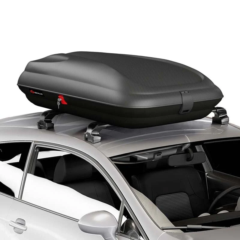 Car Rack Storage Box 8.83 Cubic Feet Heavy Duty Hard Shell Rooftop Cargo Carrier Car Roof ...