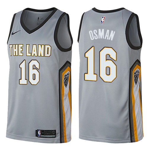 Nike Cleveland Cavaliers #16 Cedi Osman Gray NBA Swingman City Edition Jersey Mens