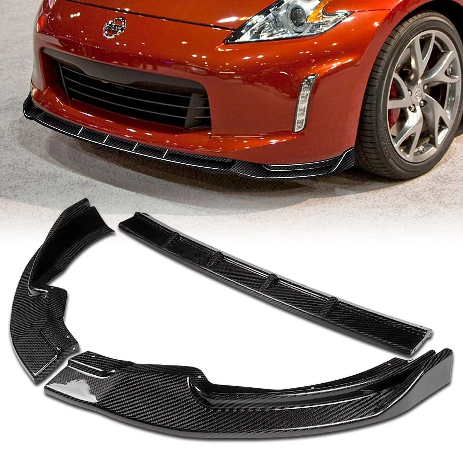 Stay Tuned Performance For 2013-2020 Nissan 370Z GT-Style Real Carbon Fiber Front Bumper Spoiler Lip