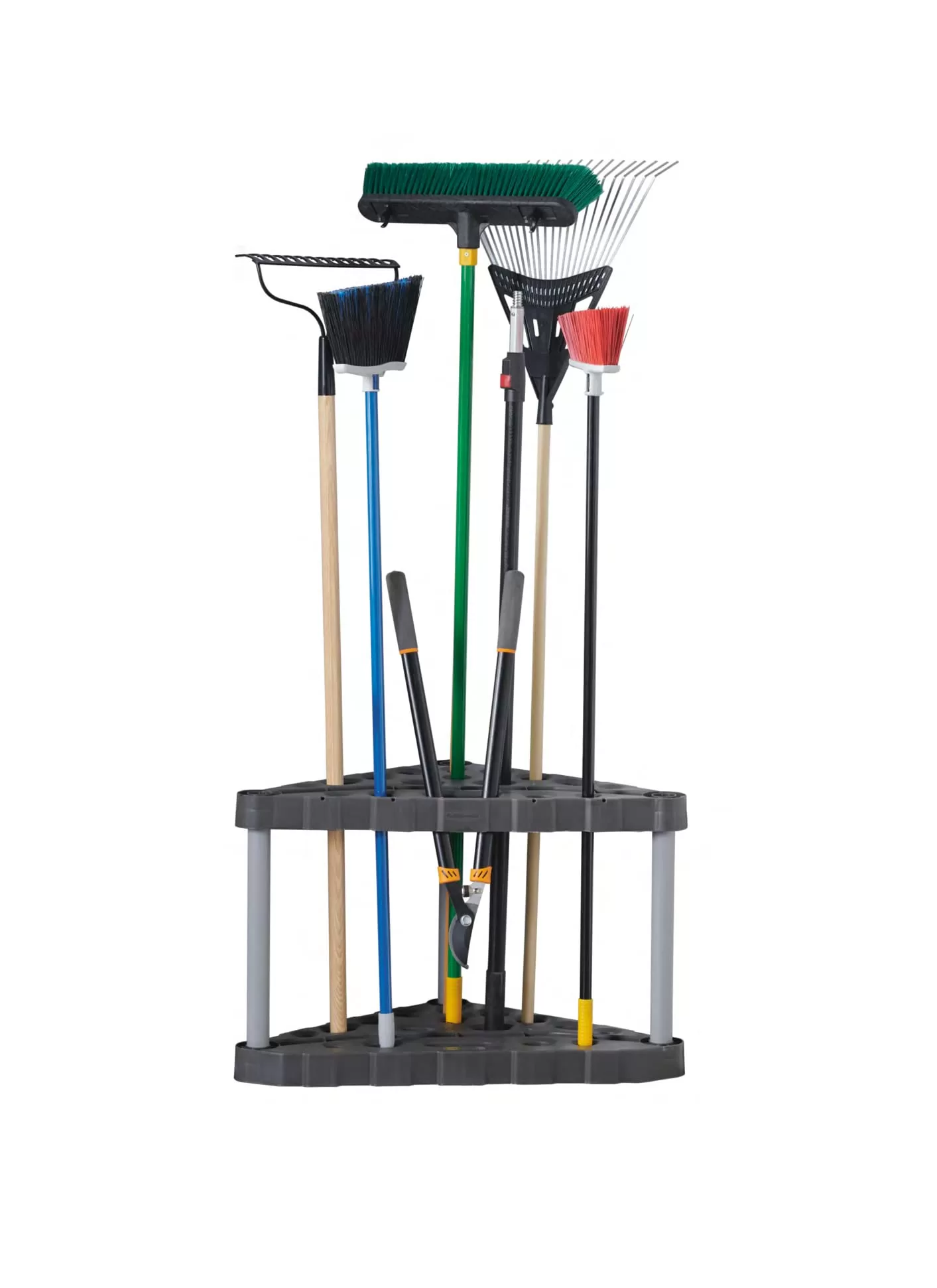 Rubbermaid Garage Corner Tool Tower Rack, Organizes up to 30 Long-Handled Tools