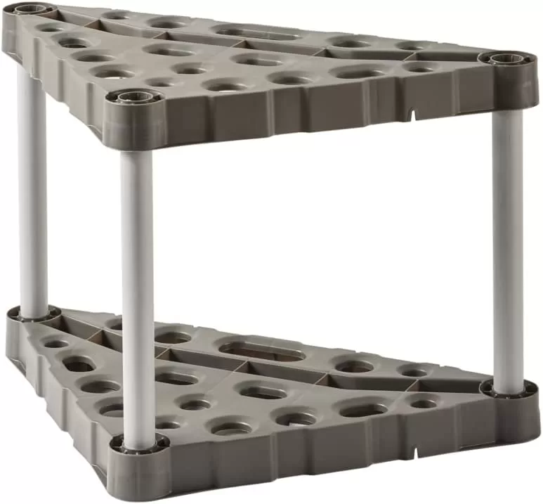 Rubbermaid Garage Corner Tool Tower Rack, Organizes up to 30 Long-Handled Tools